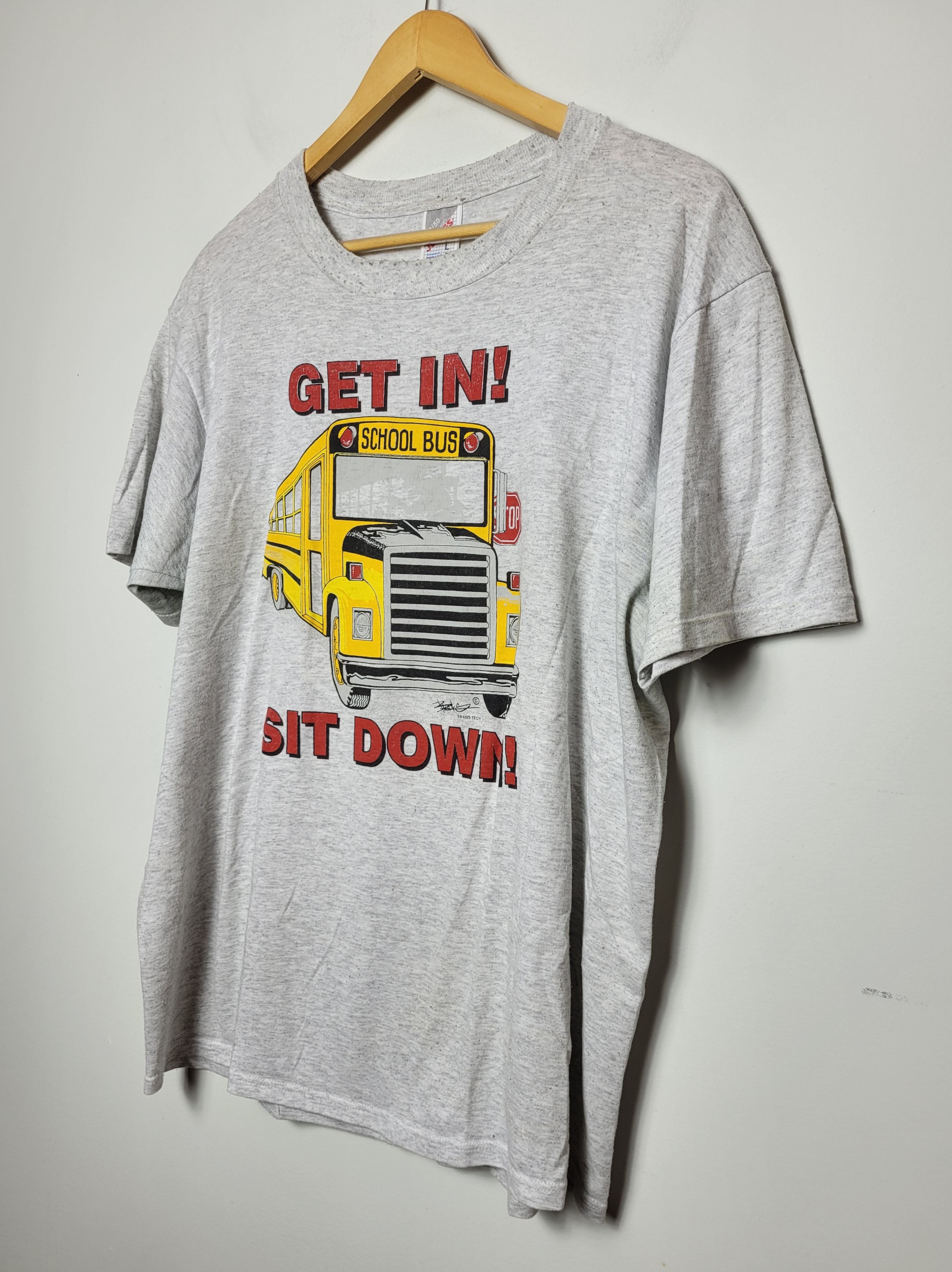 Jerzees × Vintage School Bus Get In Sit Down Shut Up made in USA 90s tee Size US L / EU 52-54 / 3 - 2 Thumbnail