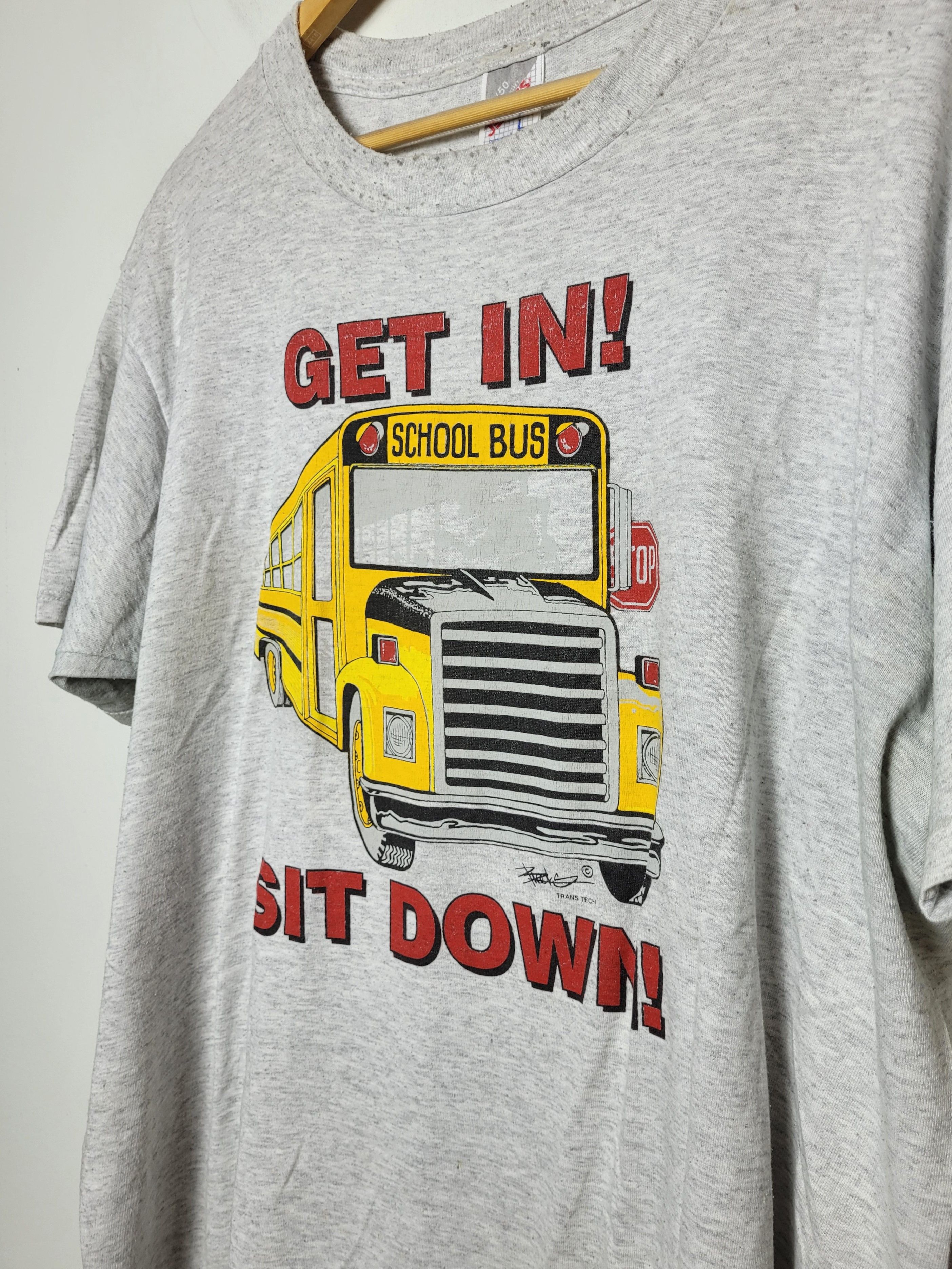 Jerzees × Vintage School Bus Get In Sit Down Shut Up made in USA 90s tee Size US L / EU 52-54 / 3 - 3 Thumbnail
