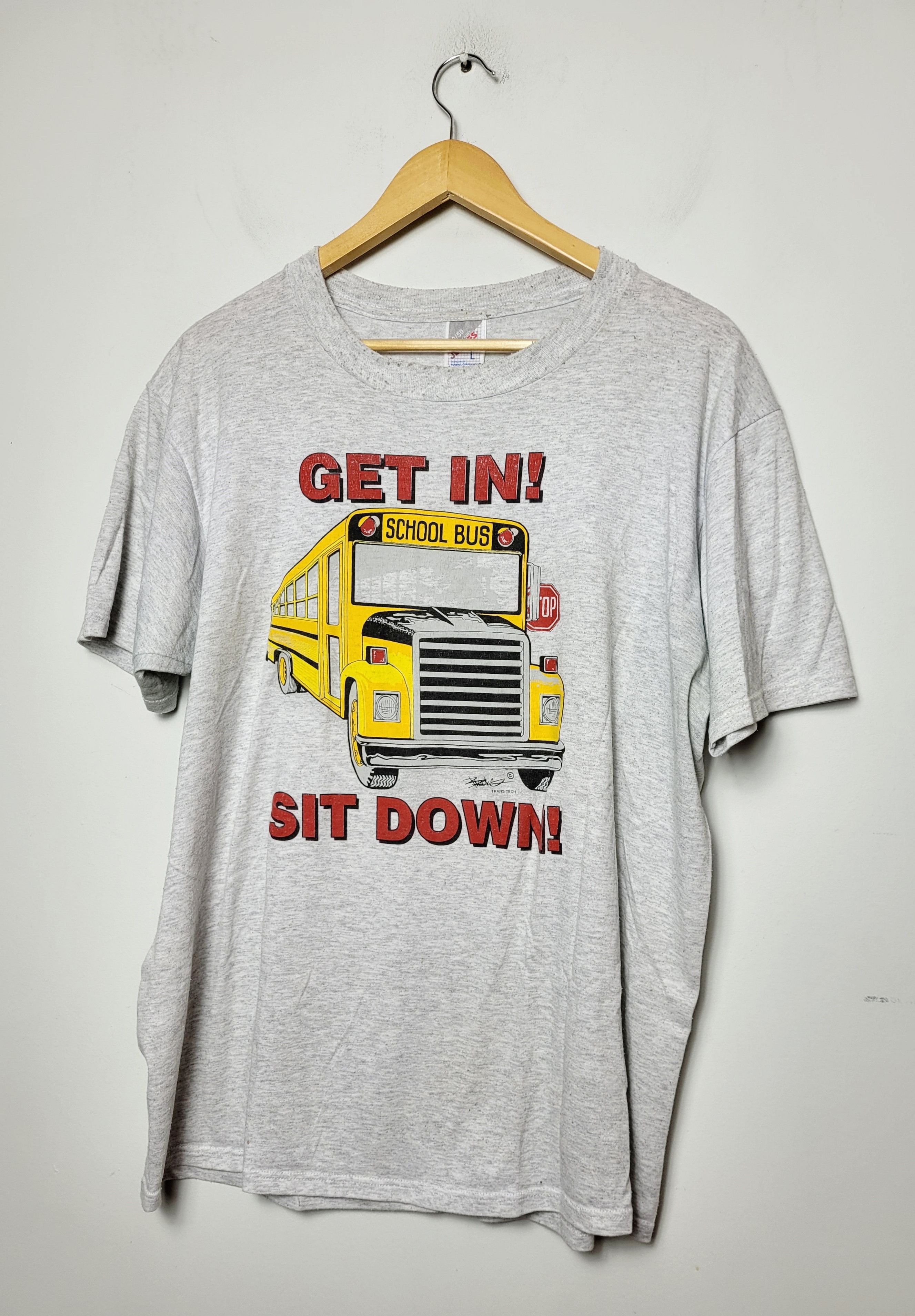 Jerzees × Vintage School Bus Get In Sit Down Shut Up made in USA 90s tee Size US L / EU 52-54 / 3 - 1 Thumbnail
