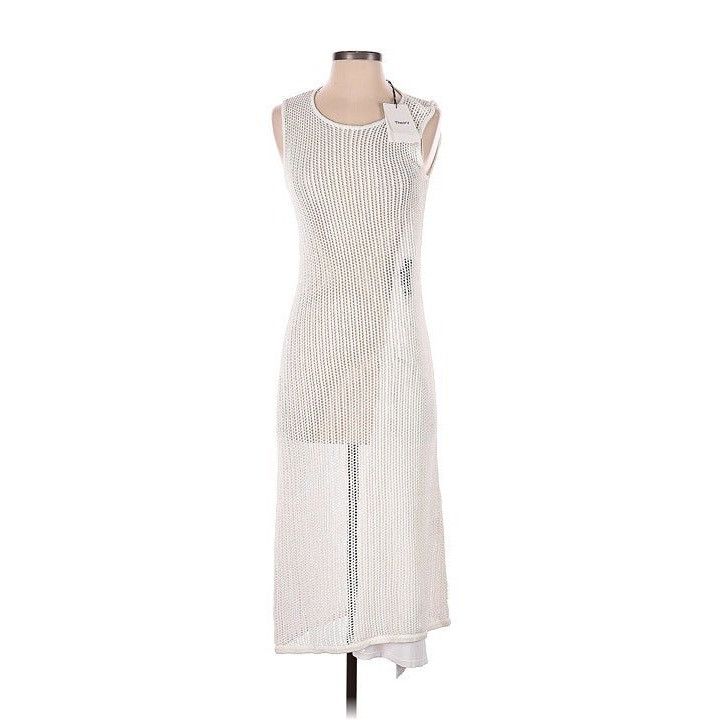Theory NEW Rosa Sleeveless White Boho Crochet Open Knit Line