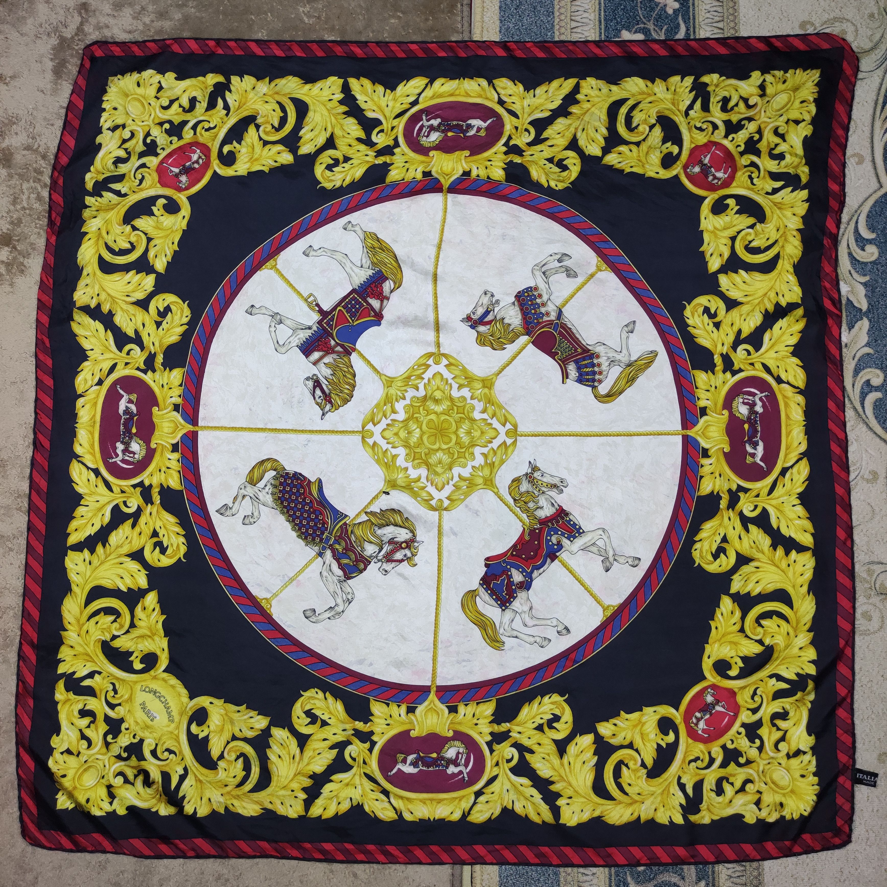 Longchamp Rare Longchamp Silk Scarf Size ONE SIZE - 1 Thumbnail