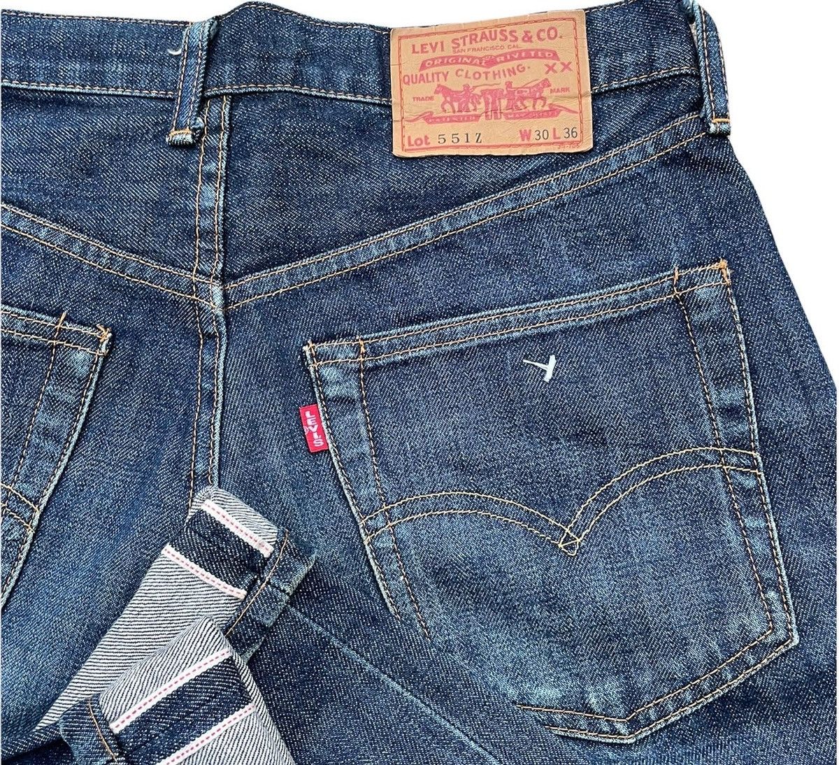 Levi's Vintage Levis 1995 551Z E 1960 Selvedge Denim Size US 30 / EU 46 - 6 Thumbnail