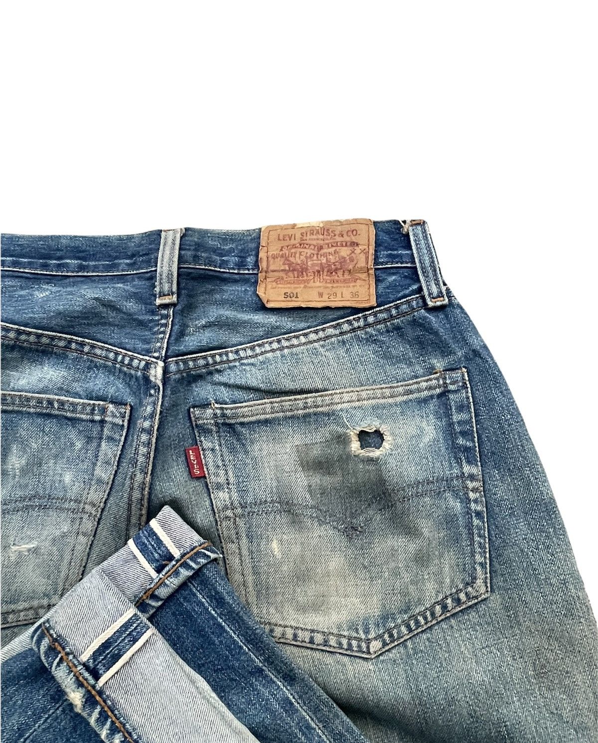 Levi's Vintage Levi’s 501 E 1994 Usa Aging Distressed Rework Size US 28 / EU 44 - 12 Thumbnail