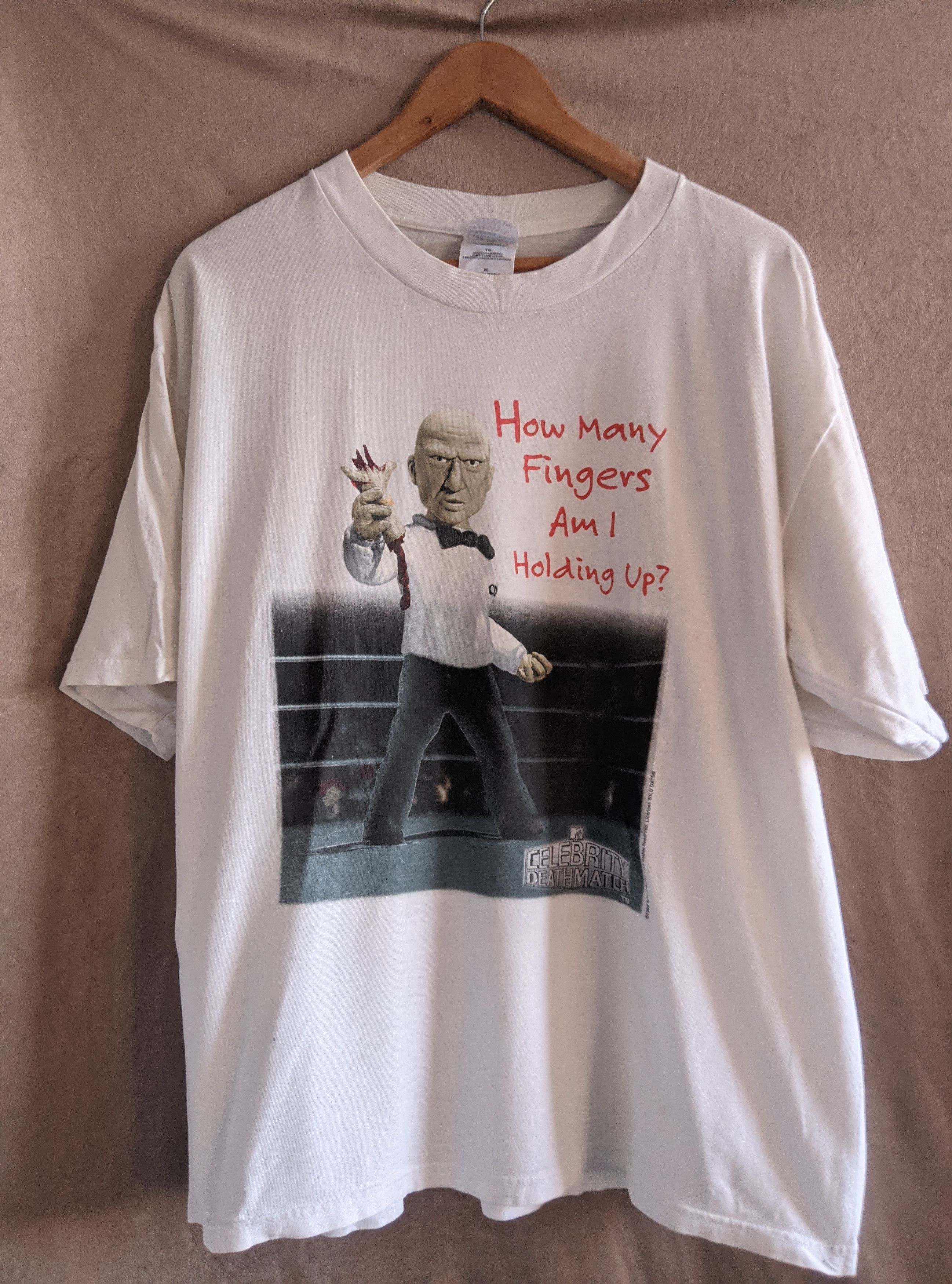 Vintage vintage 1998 celebrity deathmatch t shirt Size US XL / EU 56 / 4 - 1 Thumbnail