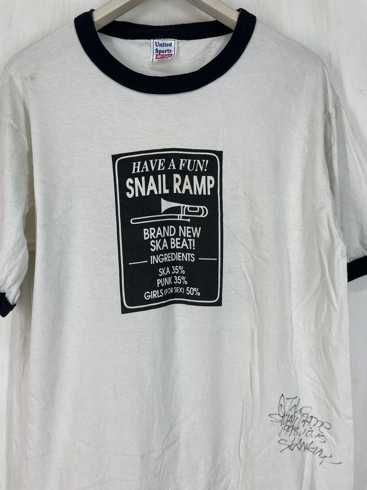 Band Tees Vintage 90s Snail Ramp Japanese ska band ringer t shirt Size US L / EU 52-54 / 3 - 3 Thumbnail