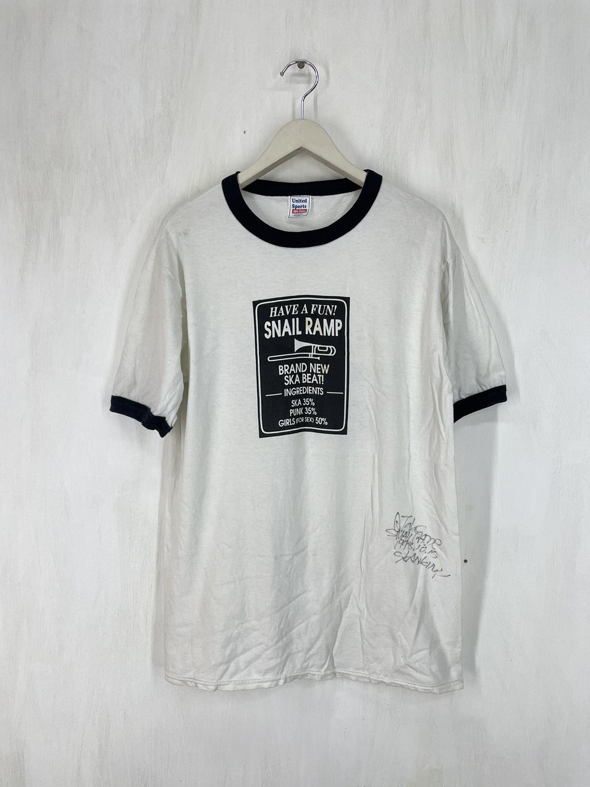 Band Tees Vintage 90s Snail Ramp Japanese ska band ringer t shirt Size US L / EU 52-54 / 3 - 1 Thumbnail