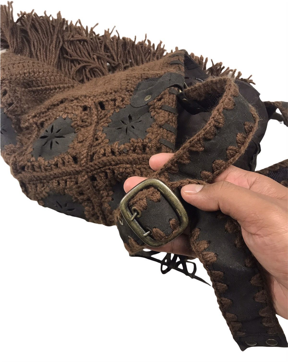 Handmade × Japanese Brand Vintage Vivayou Japanese Brand Knit Patches Sling Bag Size ONE SIZE - 8 Thumbnail