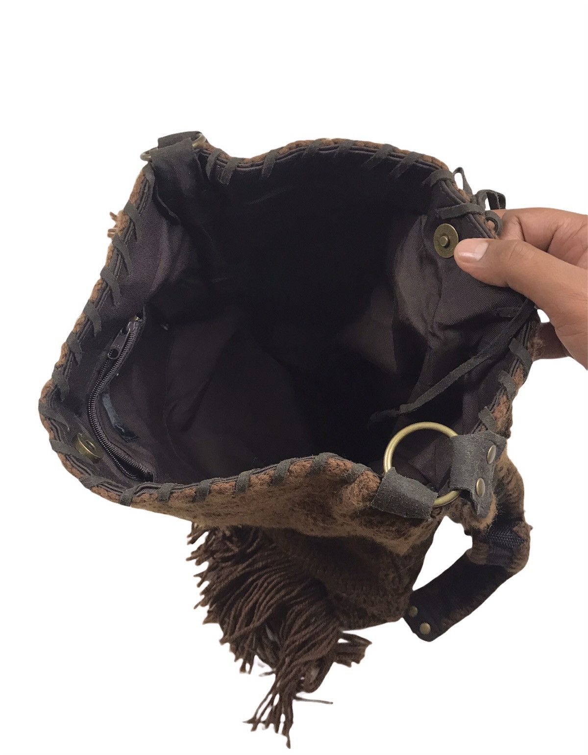Handmade × Japanese Brand Vintage Vivayou Japanese Brand Knit Patches Sling Bag Size ONE SIZE - 7 Thumbnail