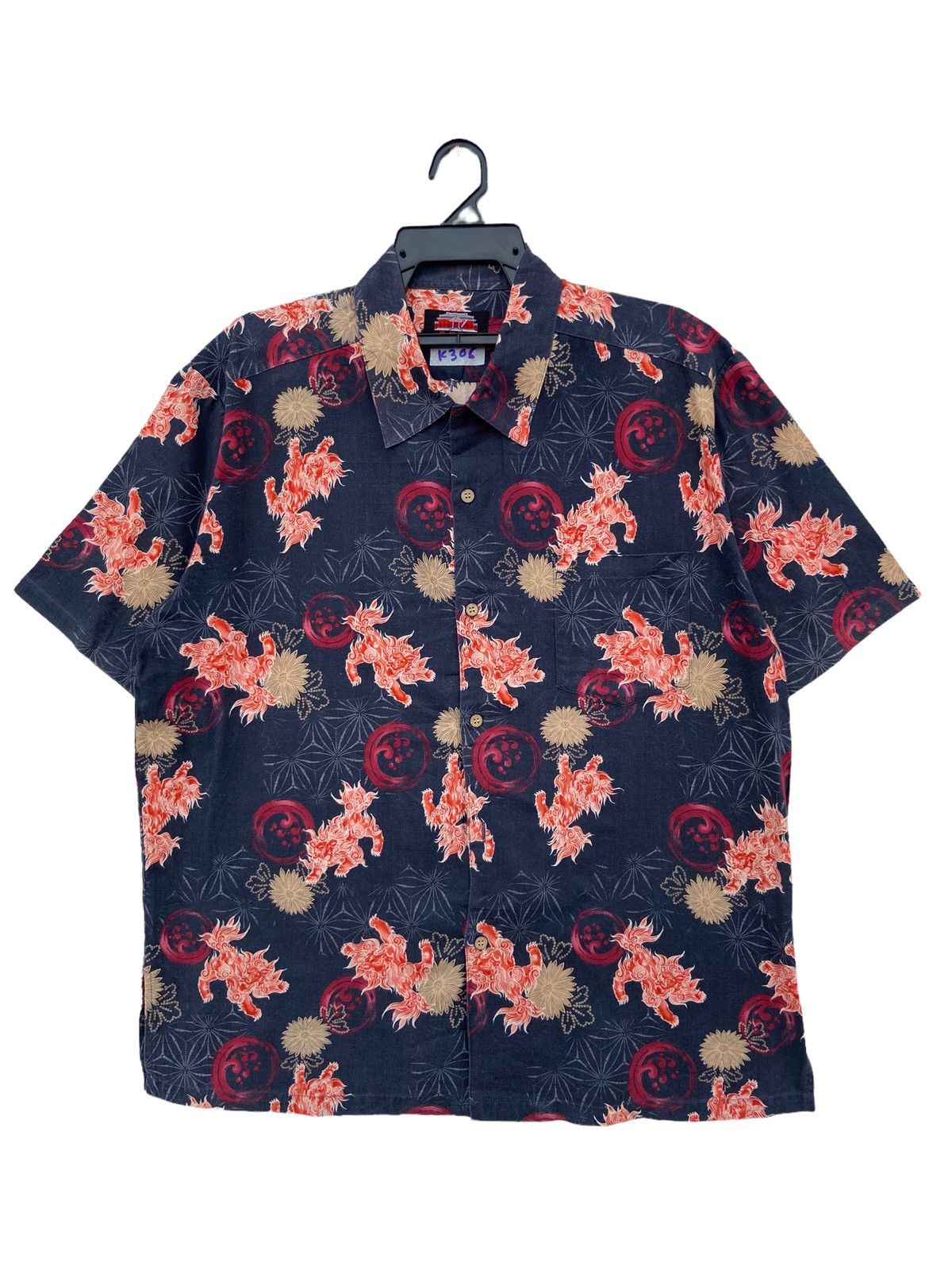 Japanese Brand Vintage Japanese Foo Dogs Motif Hawaiian Shirt Size US XL / EU 56 / 4 - 1 Thumbnail