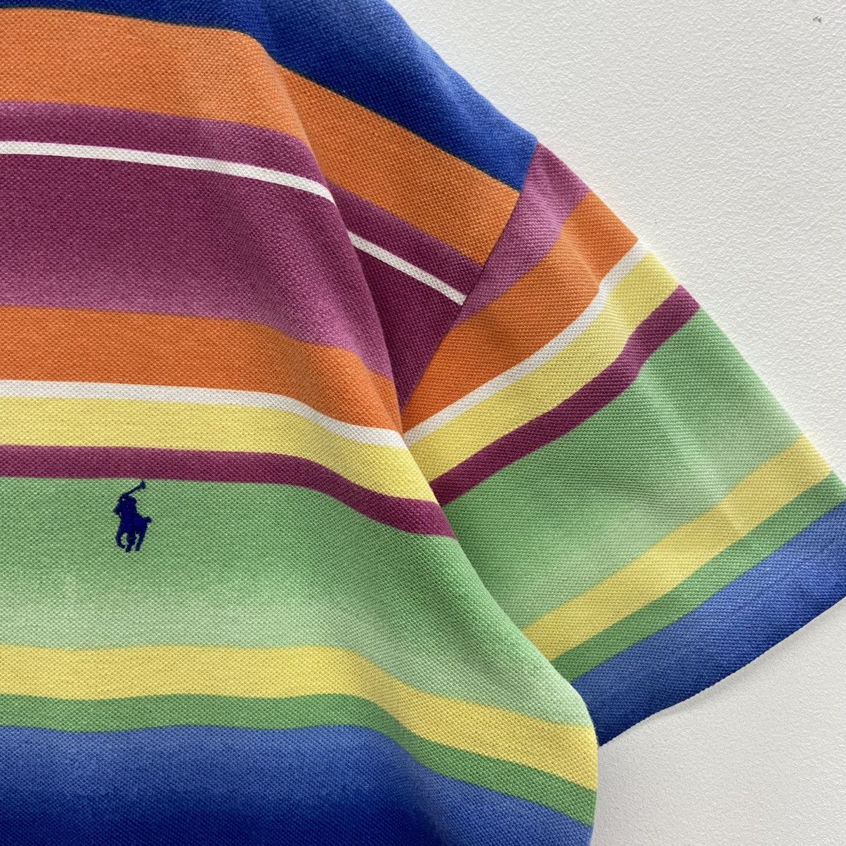 Polo Ralph Lauren × Vintage Rare!! POLO RALPH LAUREN multicolour stripes tee Size US M / EU 48-50 / 2 - 3 Thumbnail