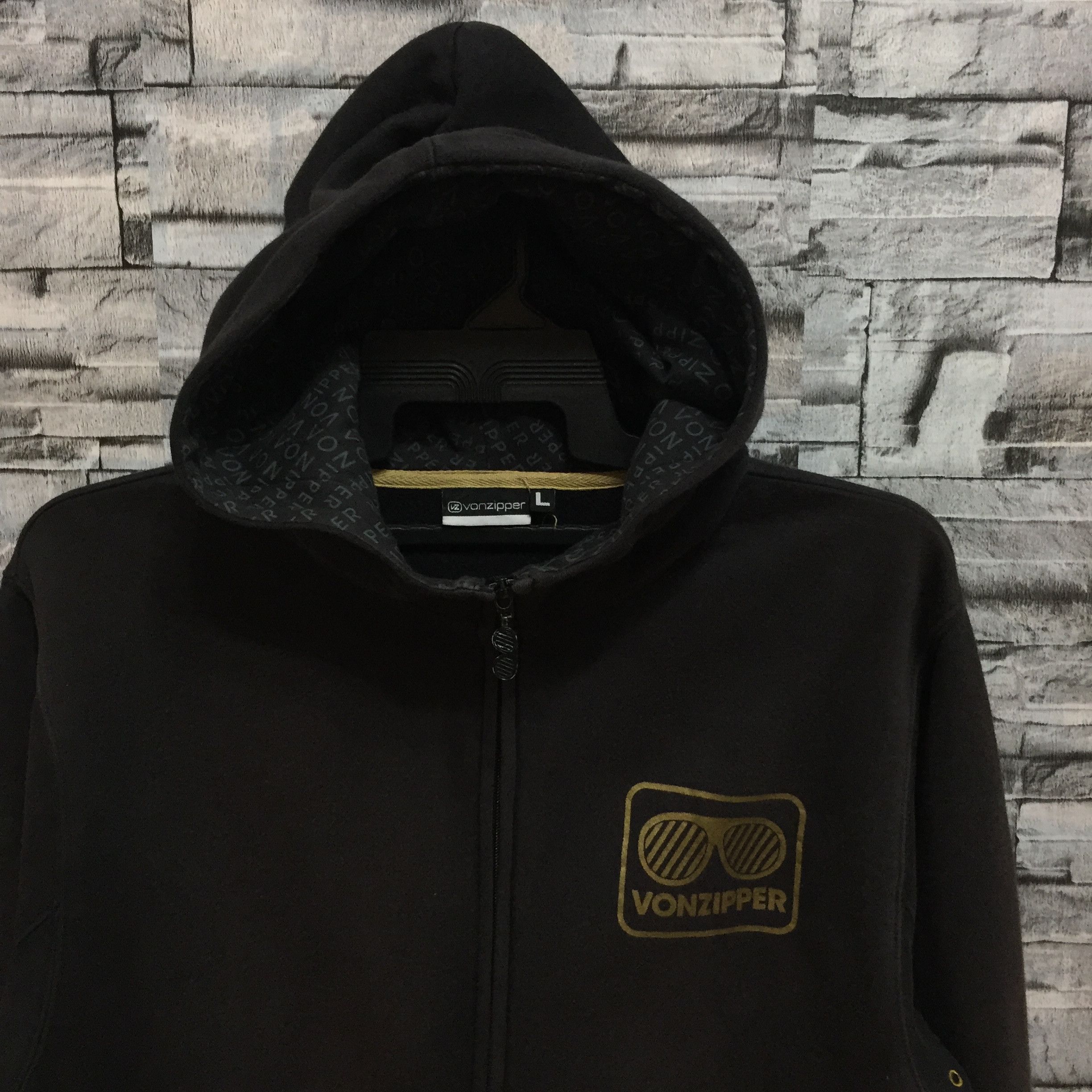 Vintage Vintage VonZipper hoodie big logo surf skateboard Size US L / EU 52-54 / 3 - 4 Thumbnail
