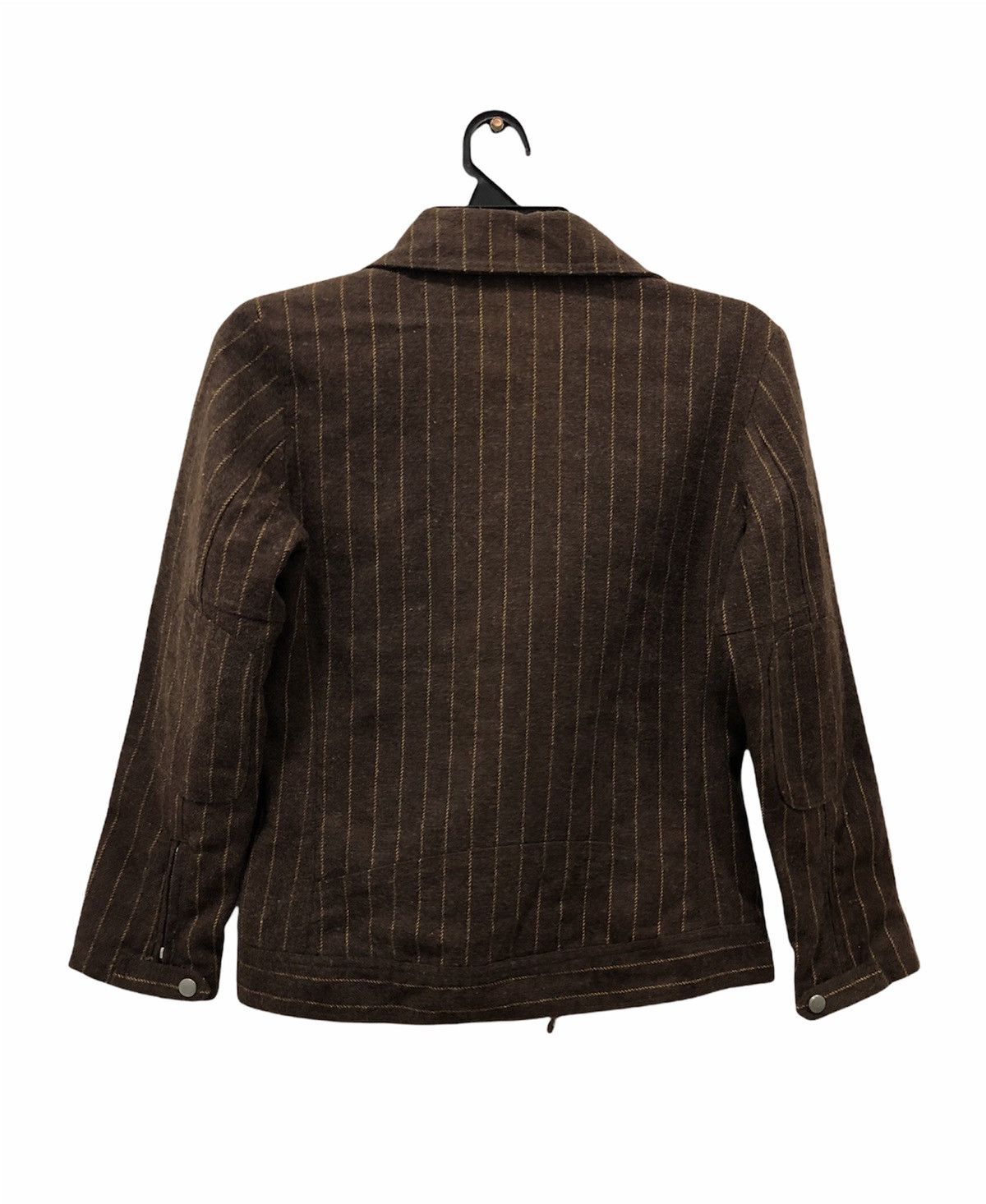 Woolrich Woolen Mills Vintage Woolrich Brown Striped Wool Blend Moto Jacket Size L Size US L / EU 52-54 / 3 - 2 Thumbnail