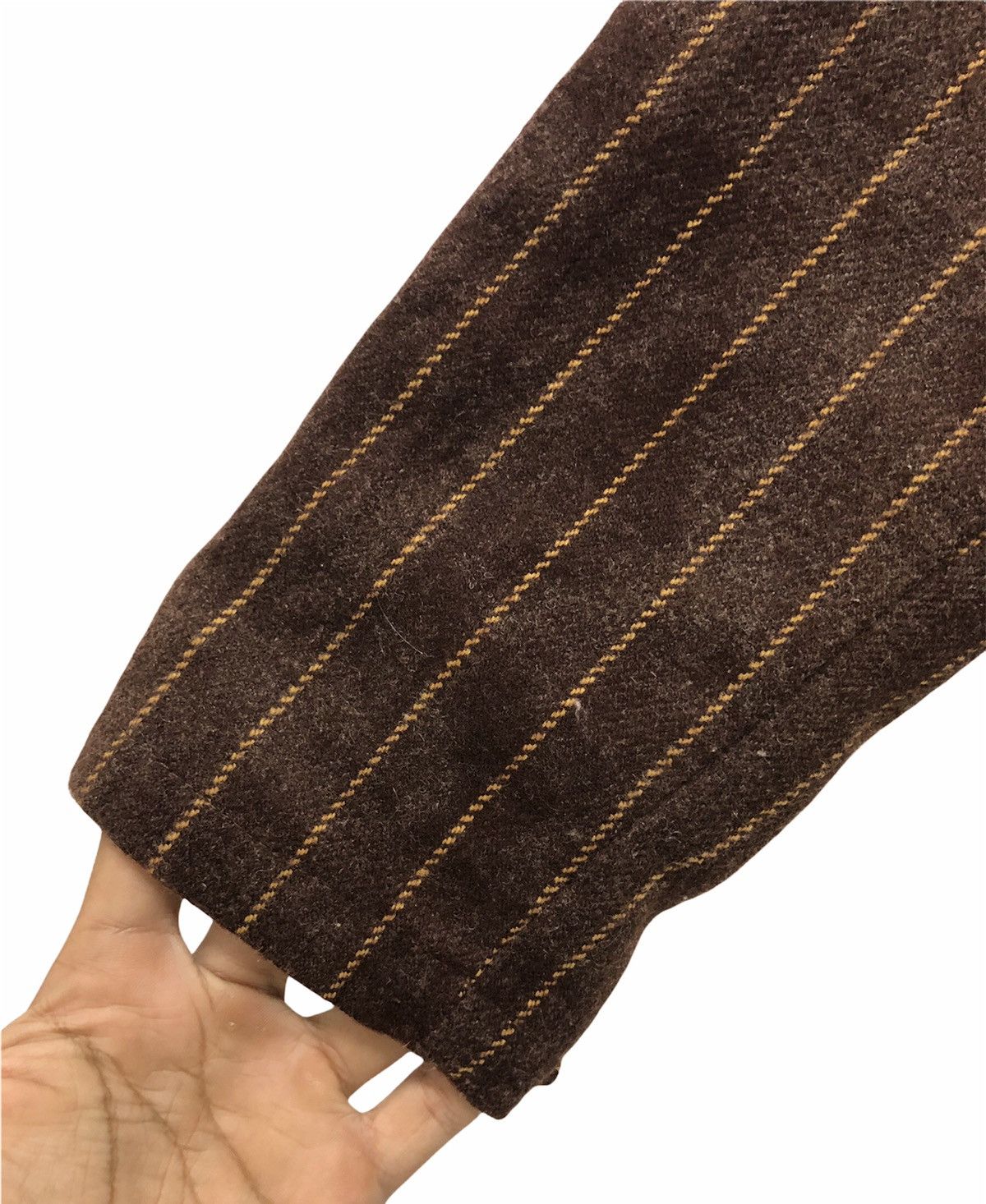 Woolrich Woolen Mills Vintage Woolrich Brown Striped Wool Blend Moto Jacket Size L Size US L / EU 52-54 / 3 - 13 Thumbnail