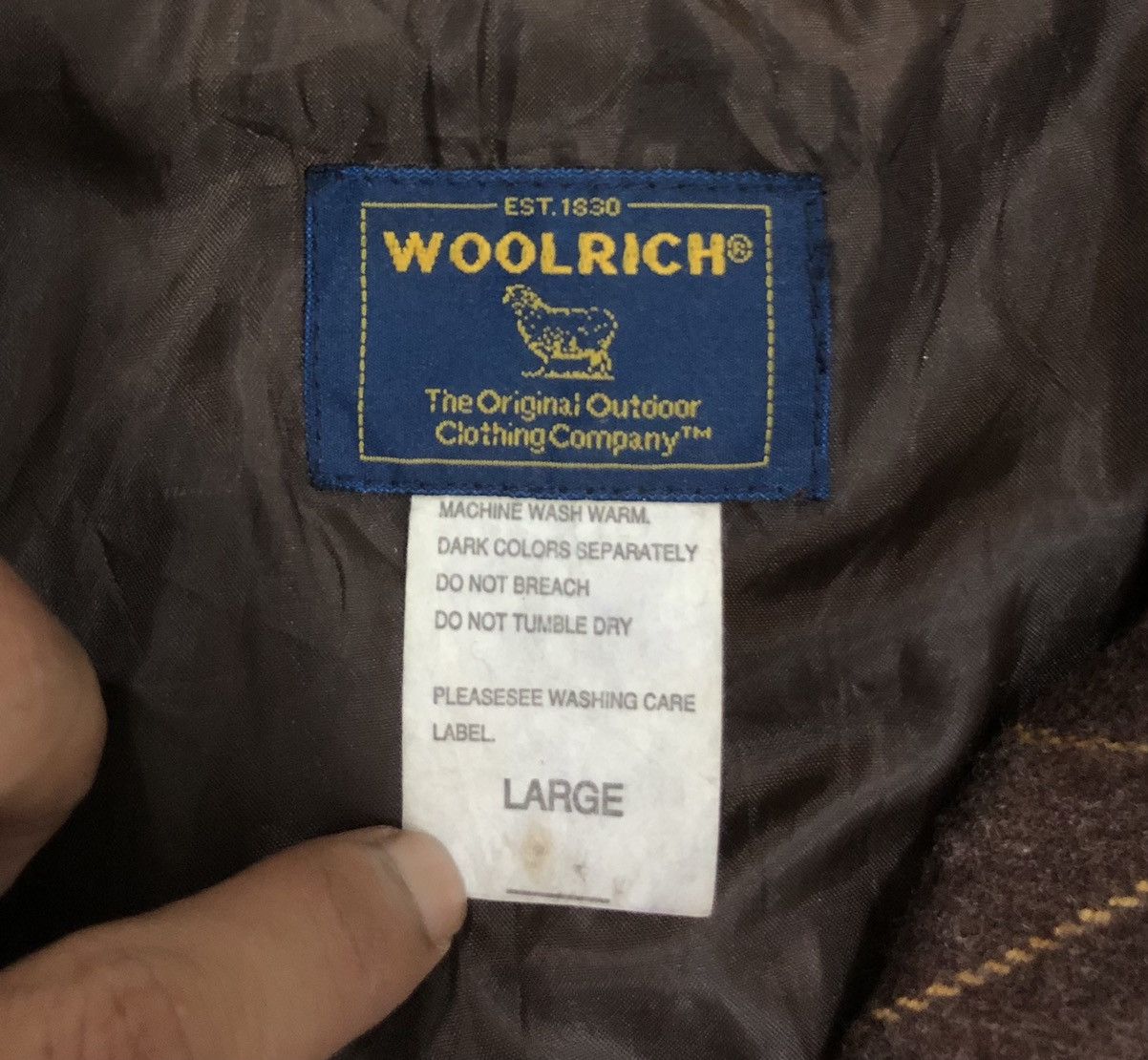Woolrich Woolen Mills Vintage Woolrich Brown Striped Wool Blend Moto Jacket Size L Size US L / EU 52-54 / 3 - 17 Thumbnail
