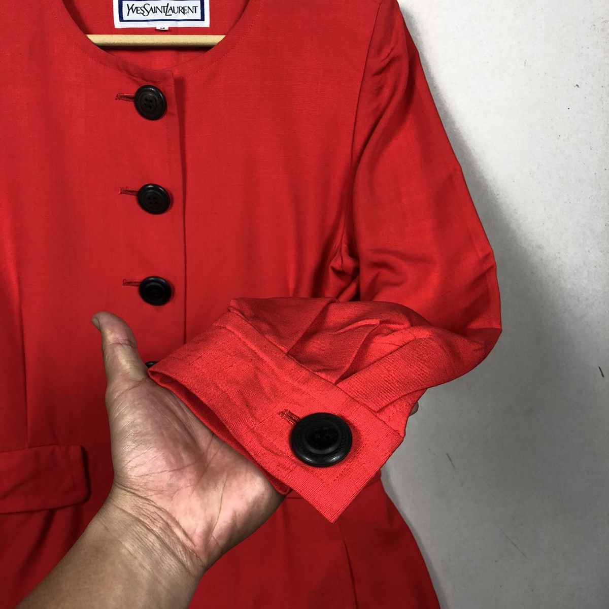 Yves Saint Laurent Luxury Vintage YSL Dress Coat Size M / US 6-8 / IT 42-44 - 5 Thumbnail