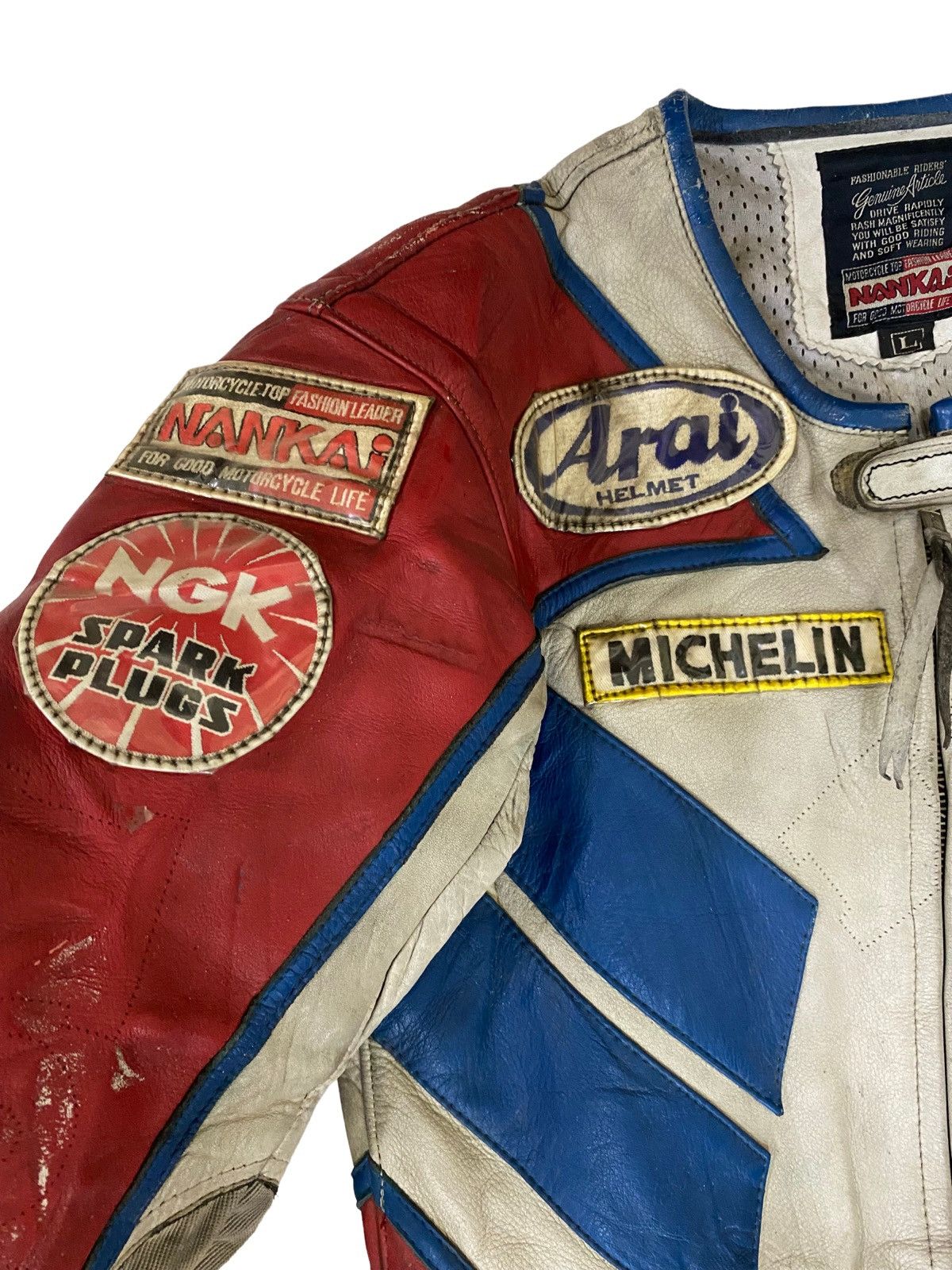 Honda × Vintage Vtg Nankai Honda Leather Freddie Spencer wore racing GP 1987 Size US L / EU 52-54 / 3 - 5 Thumbnail