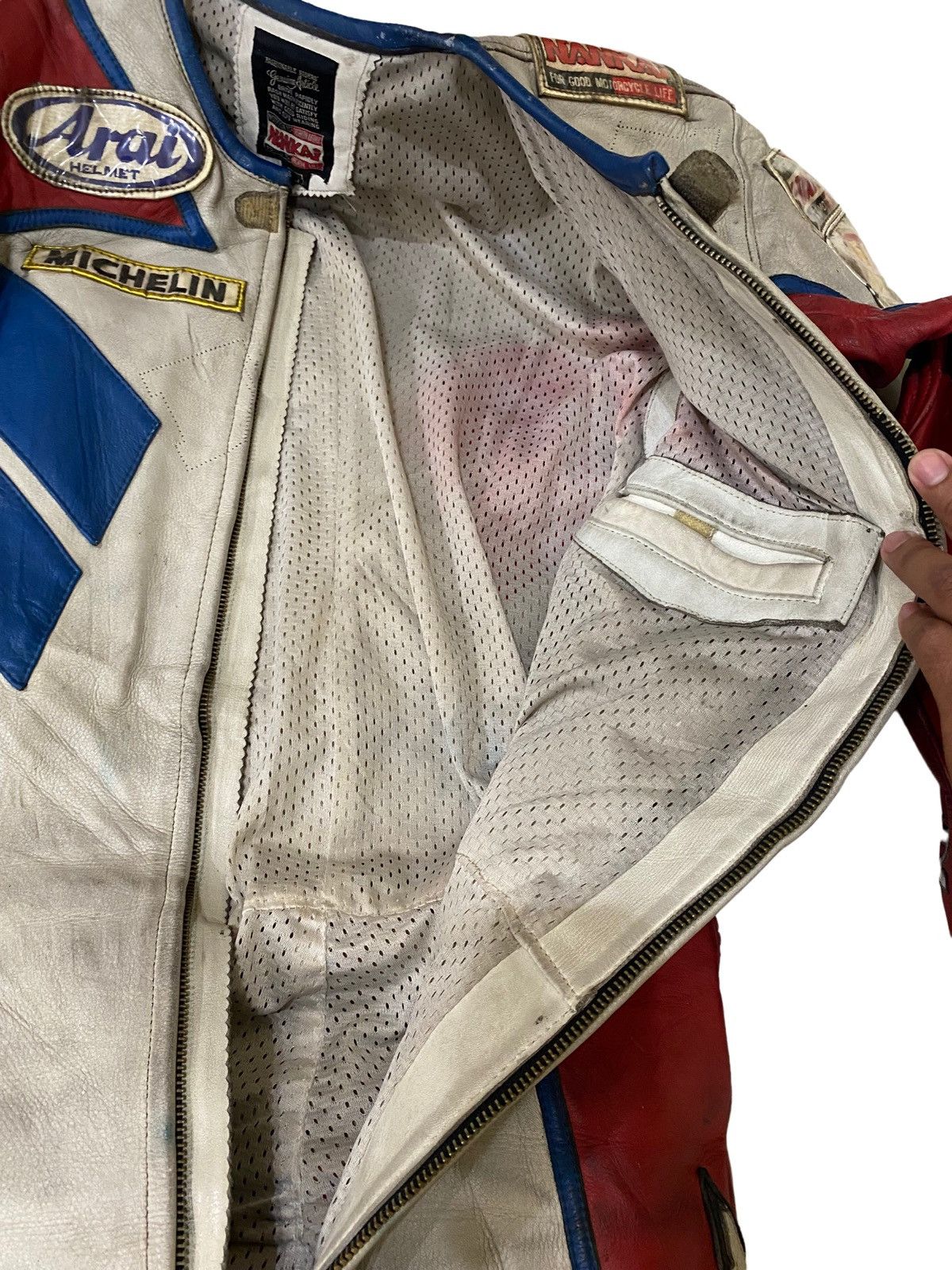 Honda × Vintage Vtg Nankai Honda Leather Freddie Spencer wore racing GP 1987 Size US L / EU 52-54 / 3 - 8 Thumbnail
