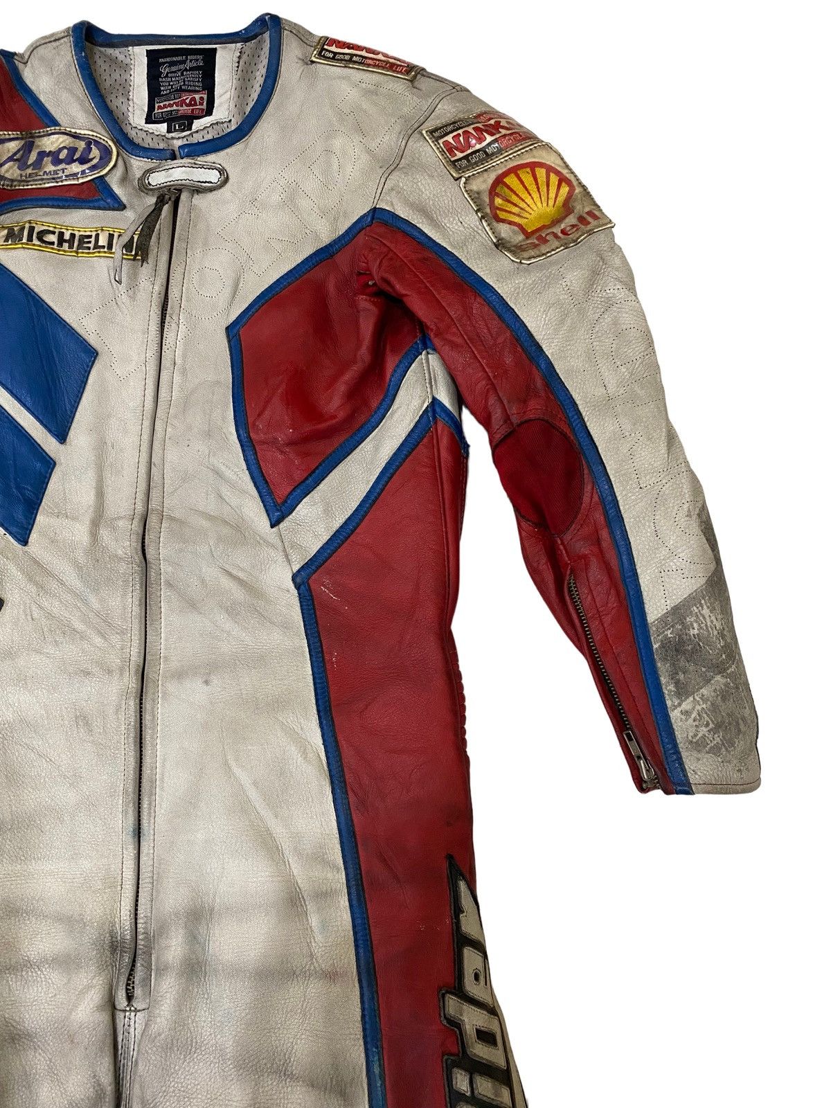 Honda × Vintage Vtg Nankai Honda Leather Freddie Spencer wore racing GP 1987 Size US L / EU 52-54 / 3 - 6 Thumbnail