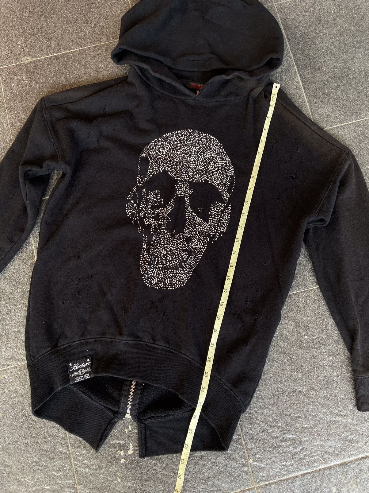 Japanese Brand BUCKAROO DISTRESSED SKULL HOODIE LIKE NUMBER NINE STYLE Size US M / EU 48-50 / 2 - 11 Thumbnail