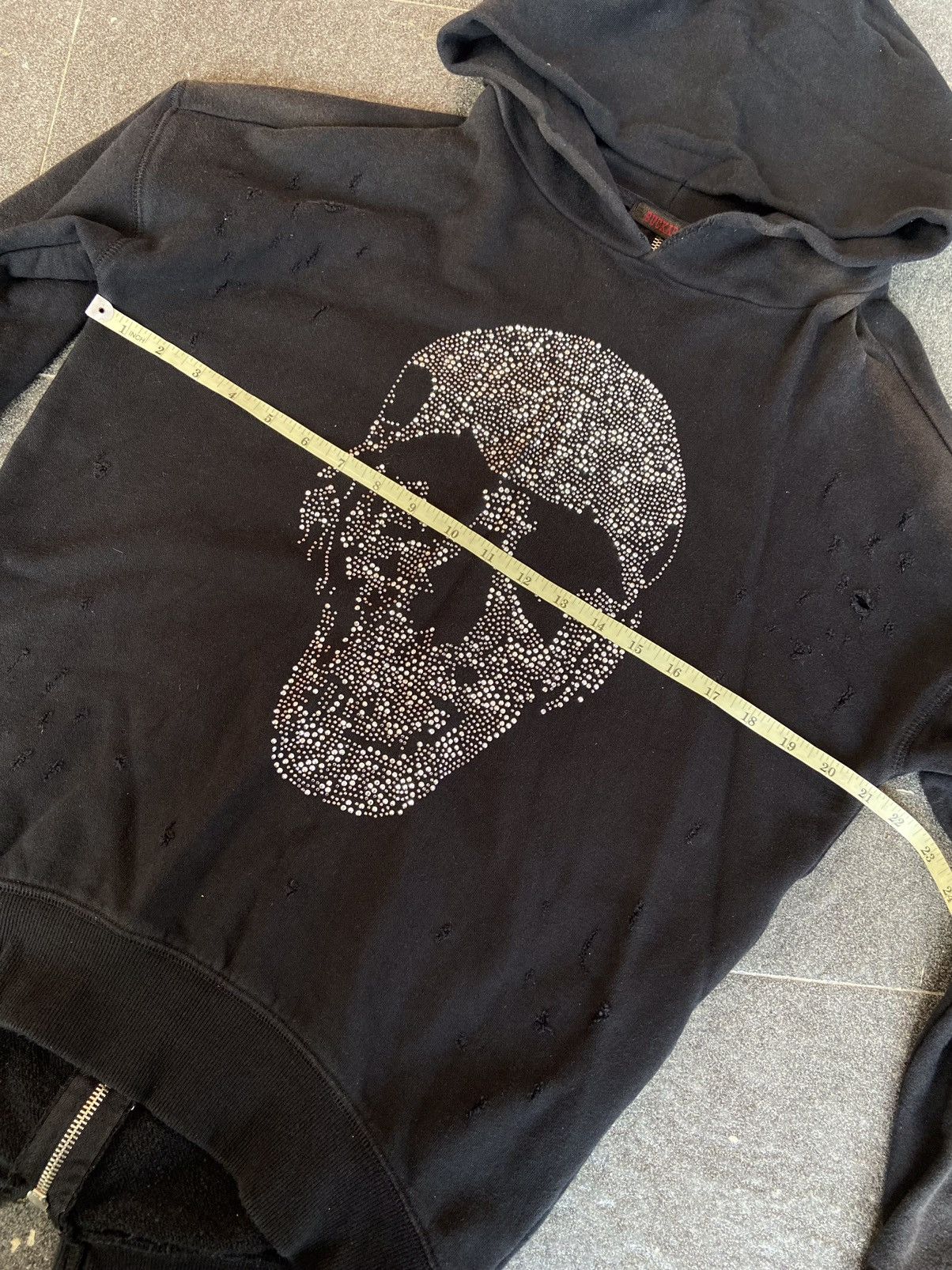Japanese Brand BUCKAROO DISTRESSED SKULL HOODIE LIKE NUMBER NINE STYLE Size US M / EU 48-50 / 2 - 12 Thumbnail