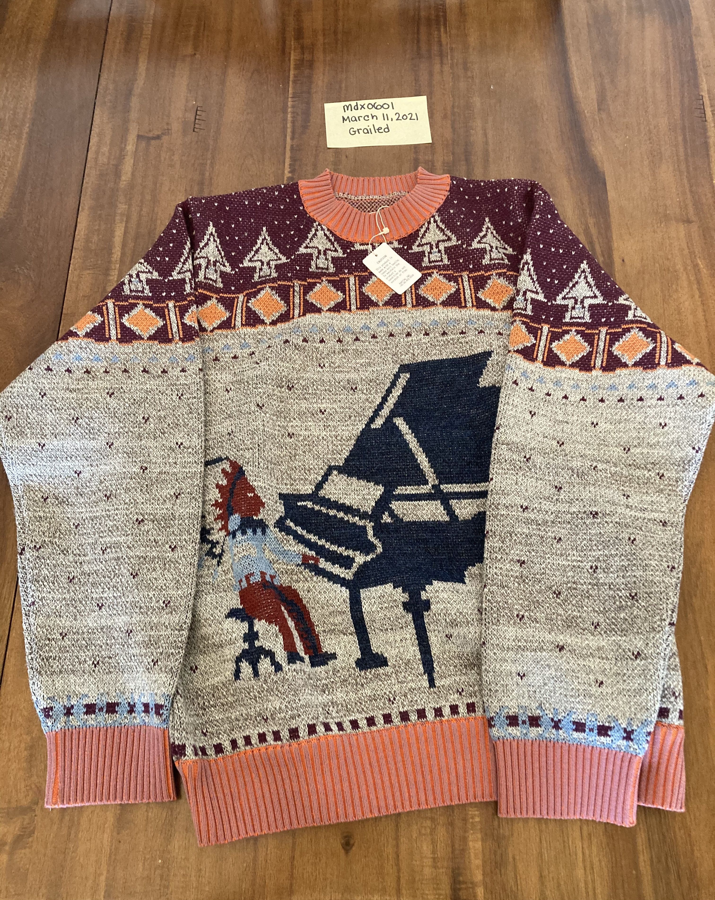 Kapital 7G Knit Alaska Camp Piano Crew Sweater Size US L / EU 52-54 / 3 - 3 Thumbnail