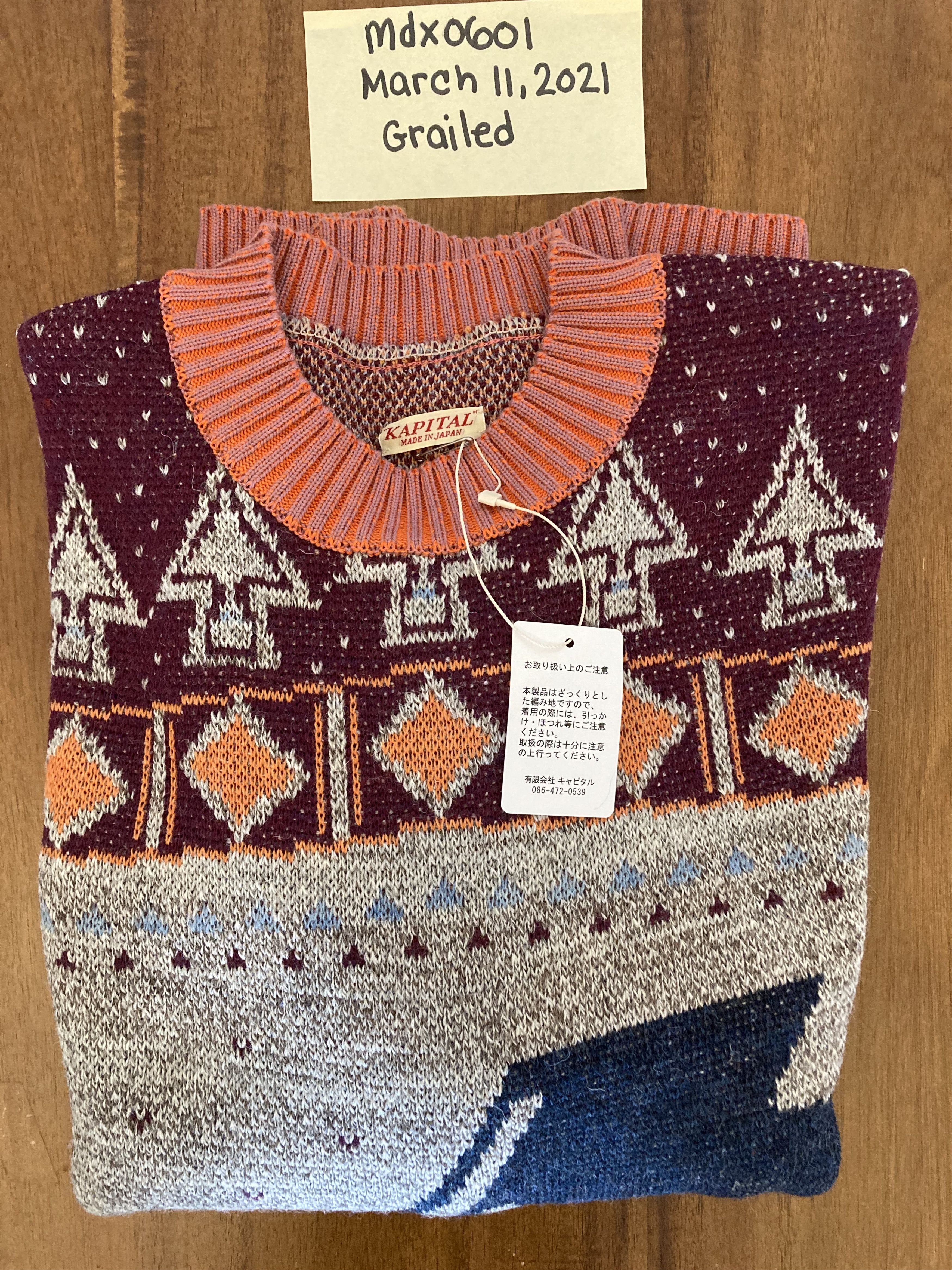 Kapital 7G Knit Alaska Camp Piano Crew Sweater Size US L / EU 52-54 / 3 - 2 Thumbnail