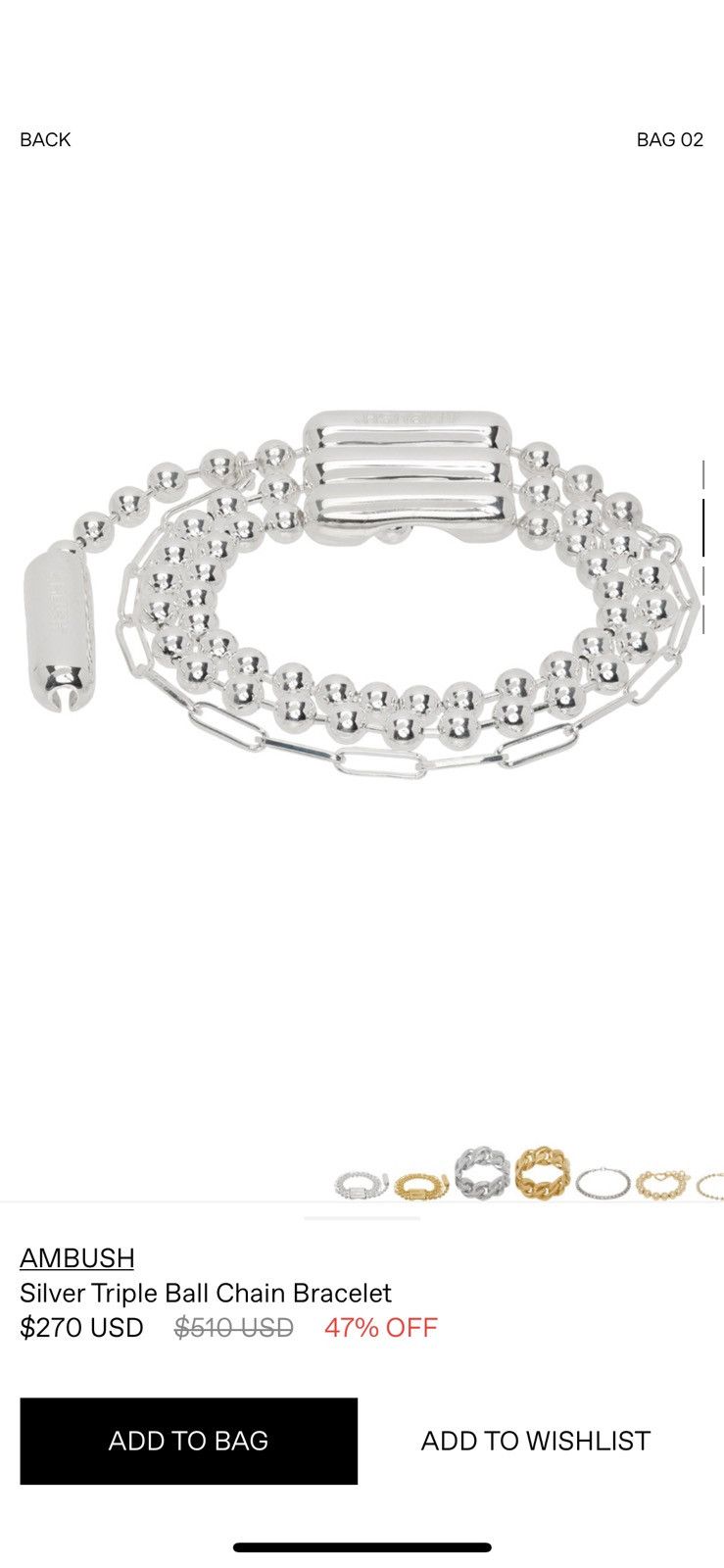 triple ball-chain bracelet