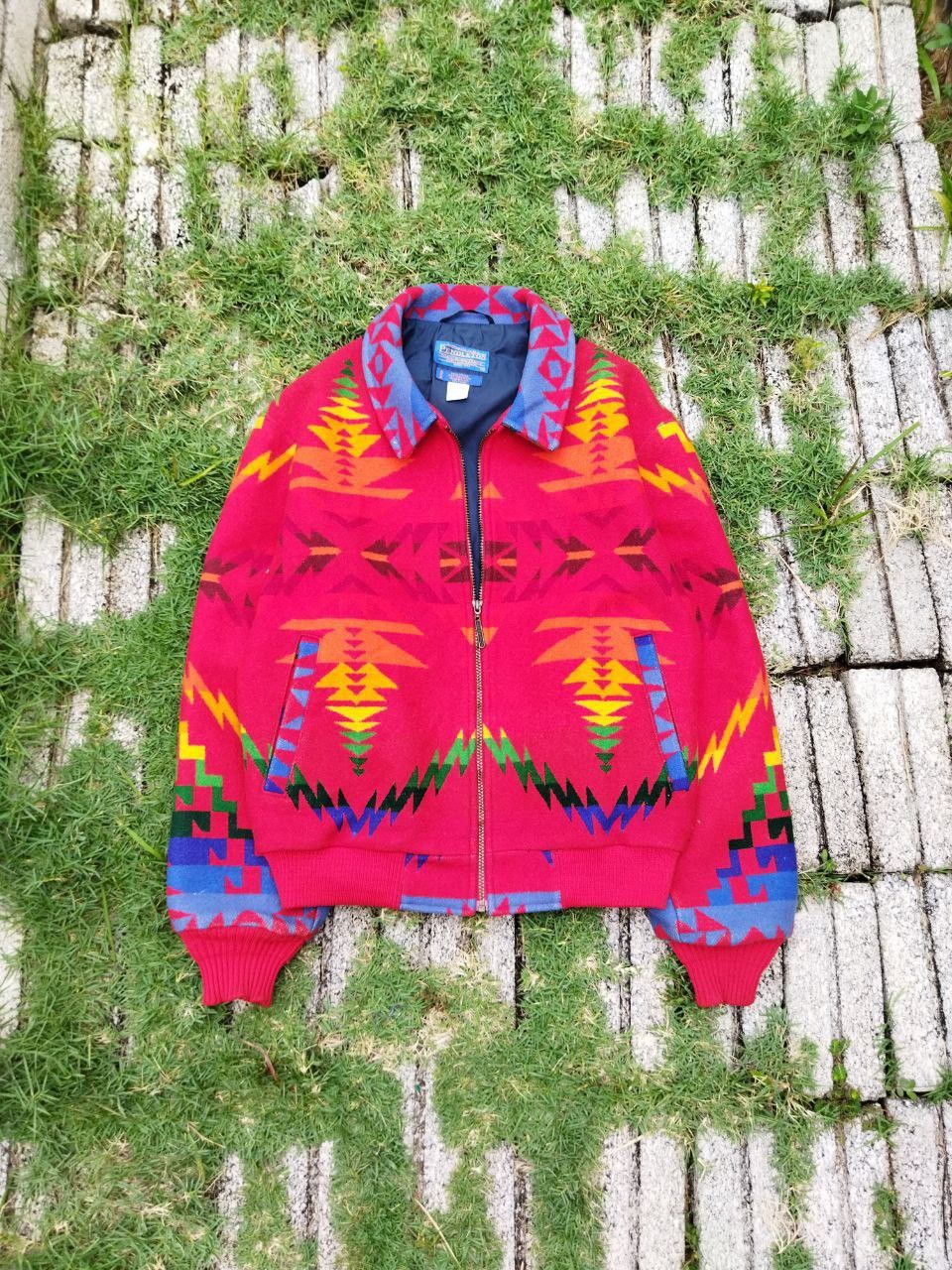 image of Navajo x Pendleton VTG Pendleton Chief Joseph Highgrade Westernwear Wool Jacket in Red (Size Small)