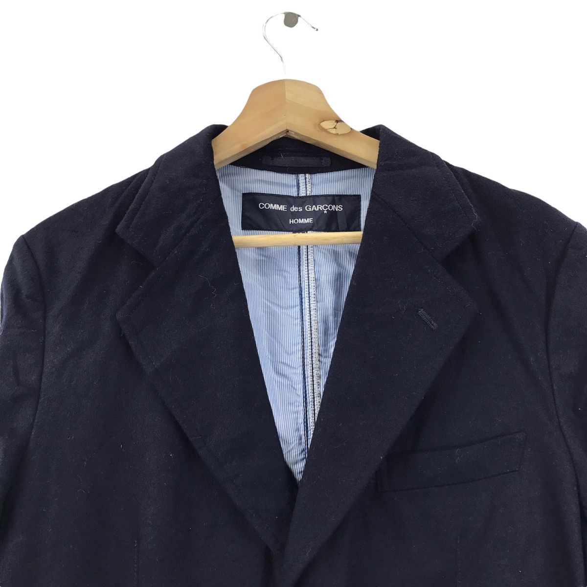 Comme des Garcons COMME DES GARCONS Homme Navy Blue Coat Jacket Size US S / EU 44-46 / 1 - 2 Thumbnail