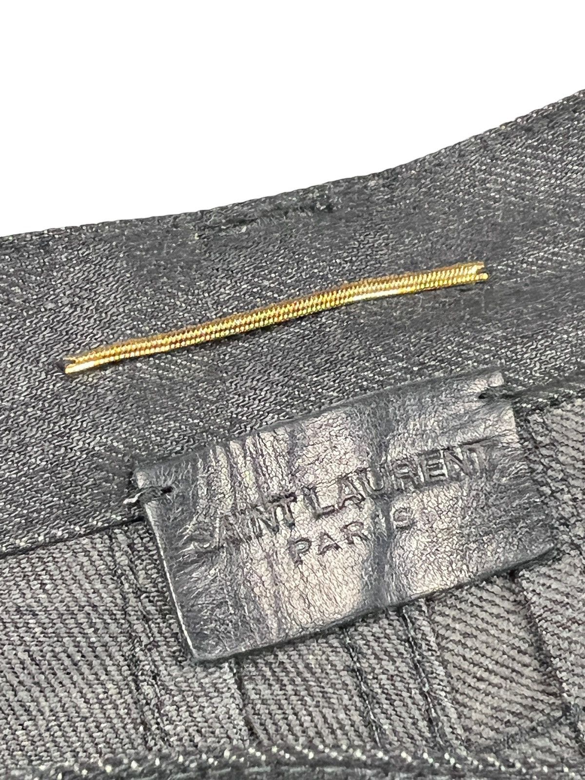 Saint Laurent Paris Saint Laurent Coated Black Skinny Jeans Size 29" - 8 Thumbnail