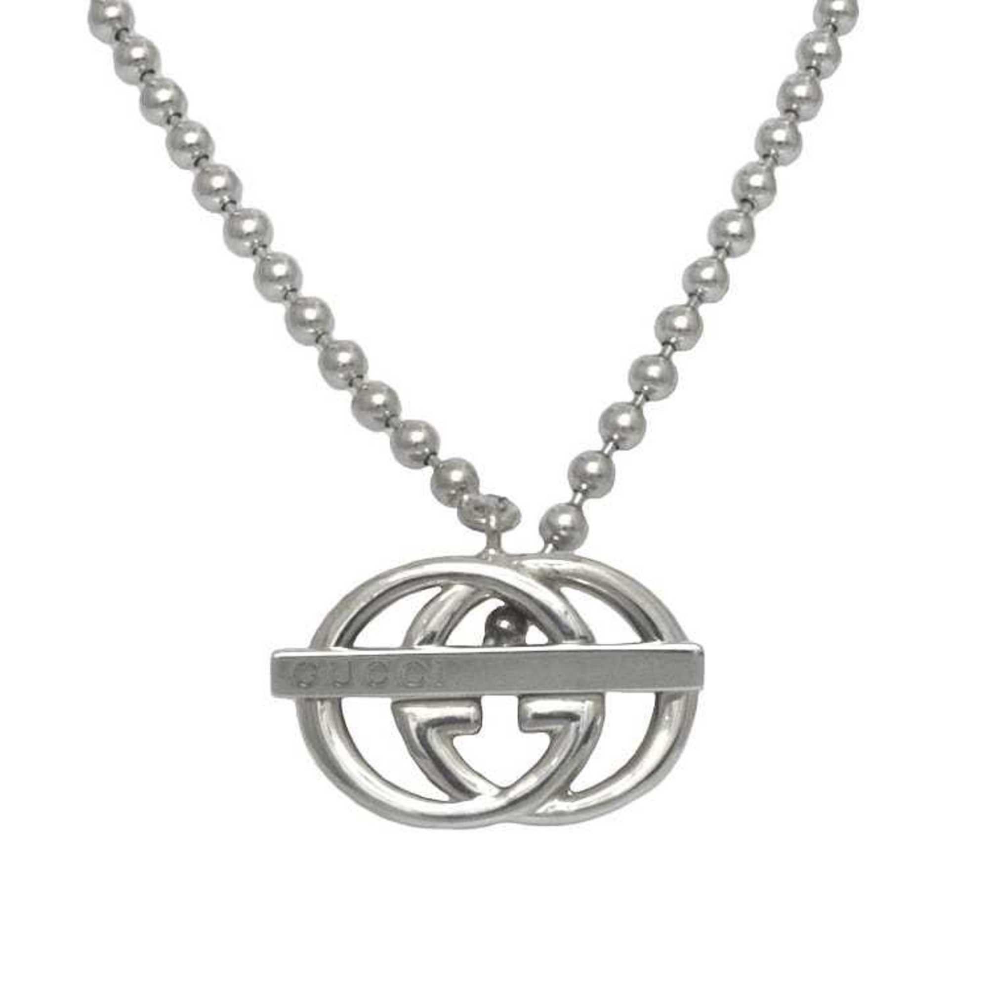 Gucci ball chain necklace sterling silver interlocking Ag 925