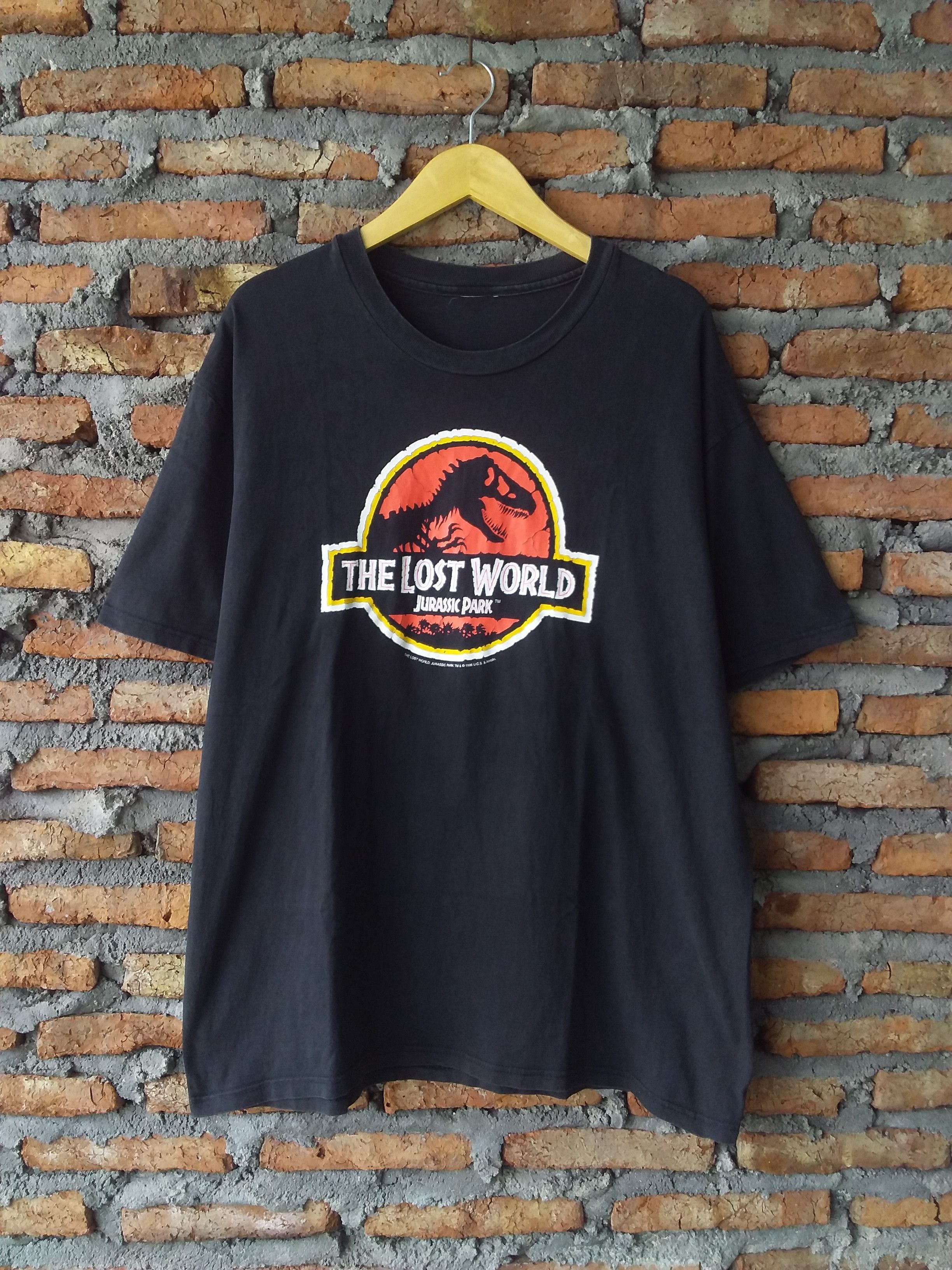 Vintage outlet 90s The Lost World T-Shirt 1997 Trike Dinosaur Movie Promo Black XL