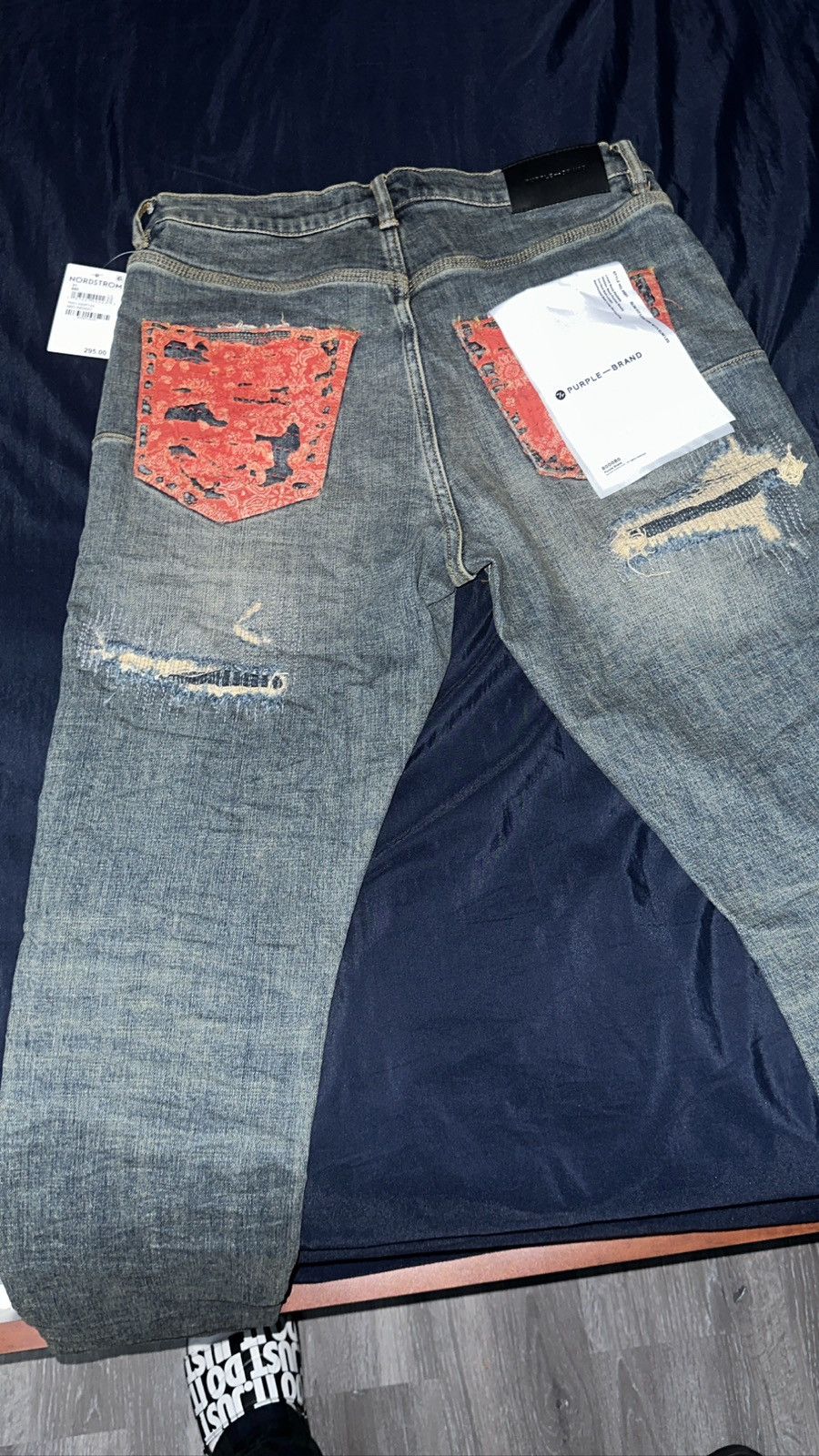 Purple Purple Brand Distressed Bandana Pocket Denims Size US 31 - 2 Thumbnail