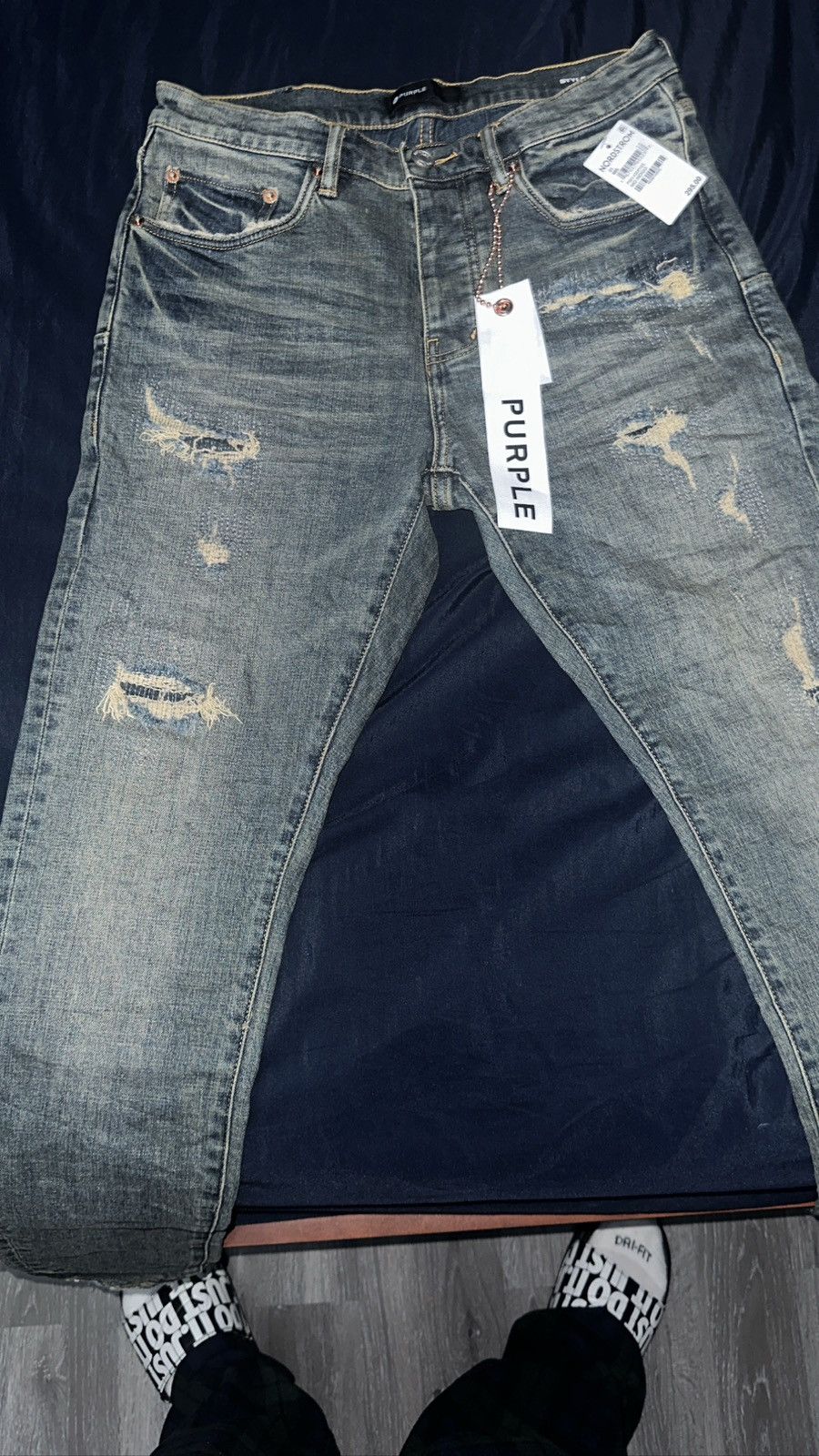 Purple Brand Distressed Bandana Pocket Denims