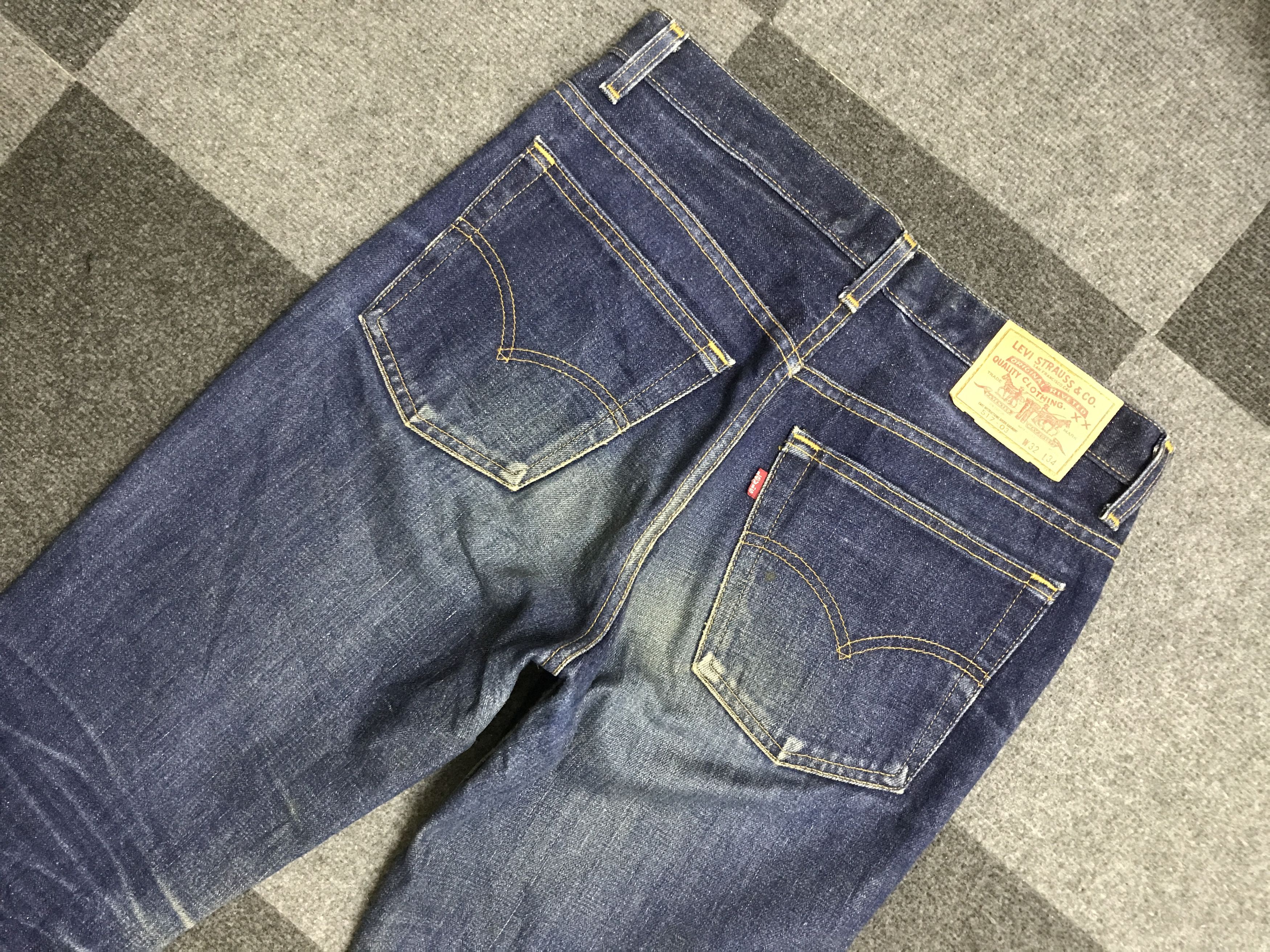 Levi's VL164-Vintage Levis 517 Blue Wash Flare Jeans Size US 32 / EU 48 - 10 Thumbnail