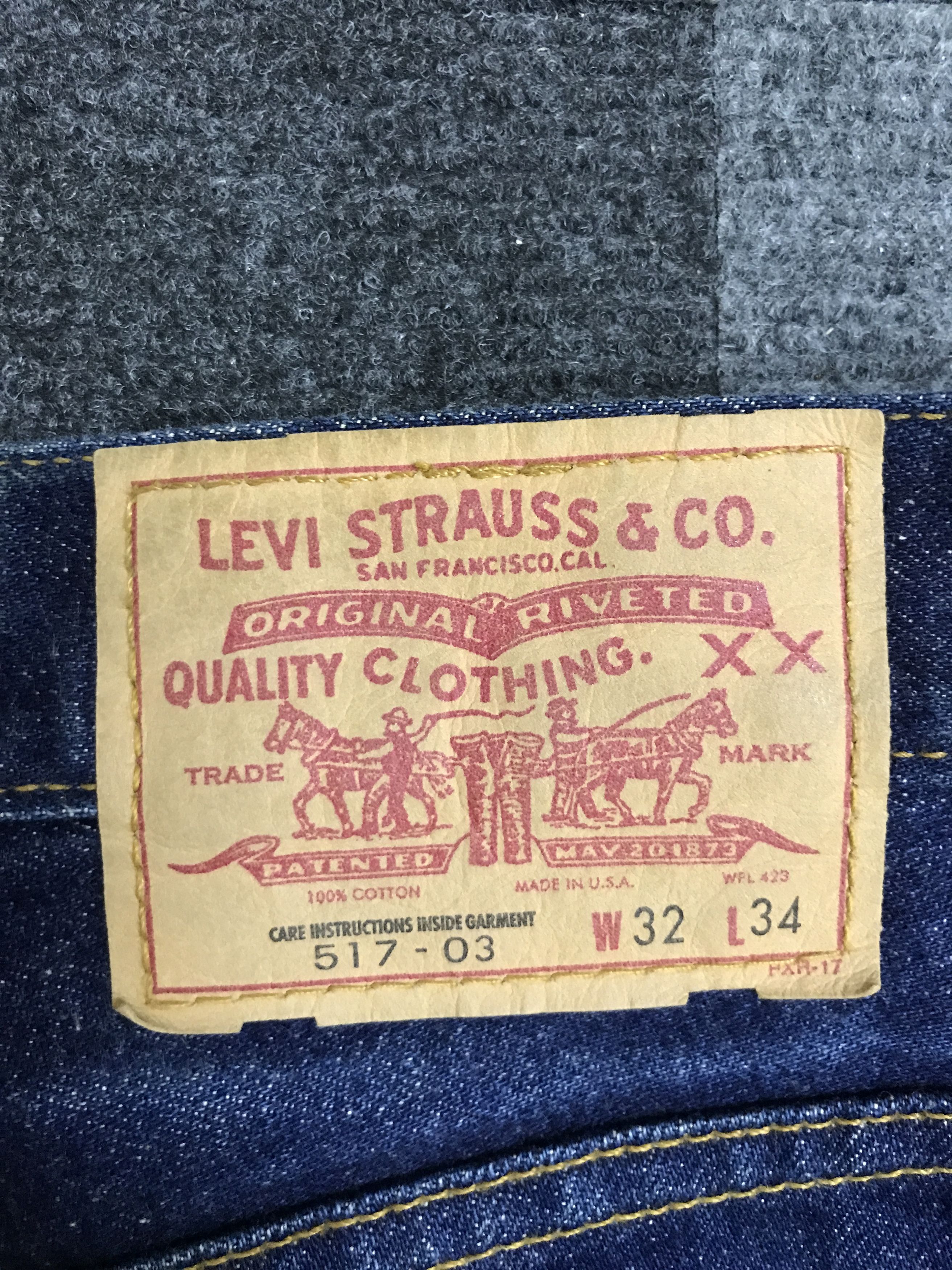 Levi's VL164-Vintage Levis 517 Blue Wash Flare Jeans Size US 32 / EU 48 - 16 Thumbnail