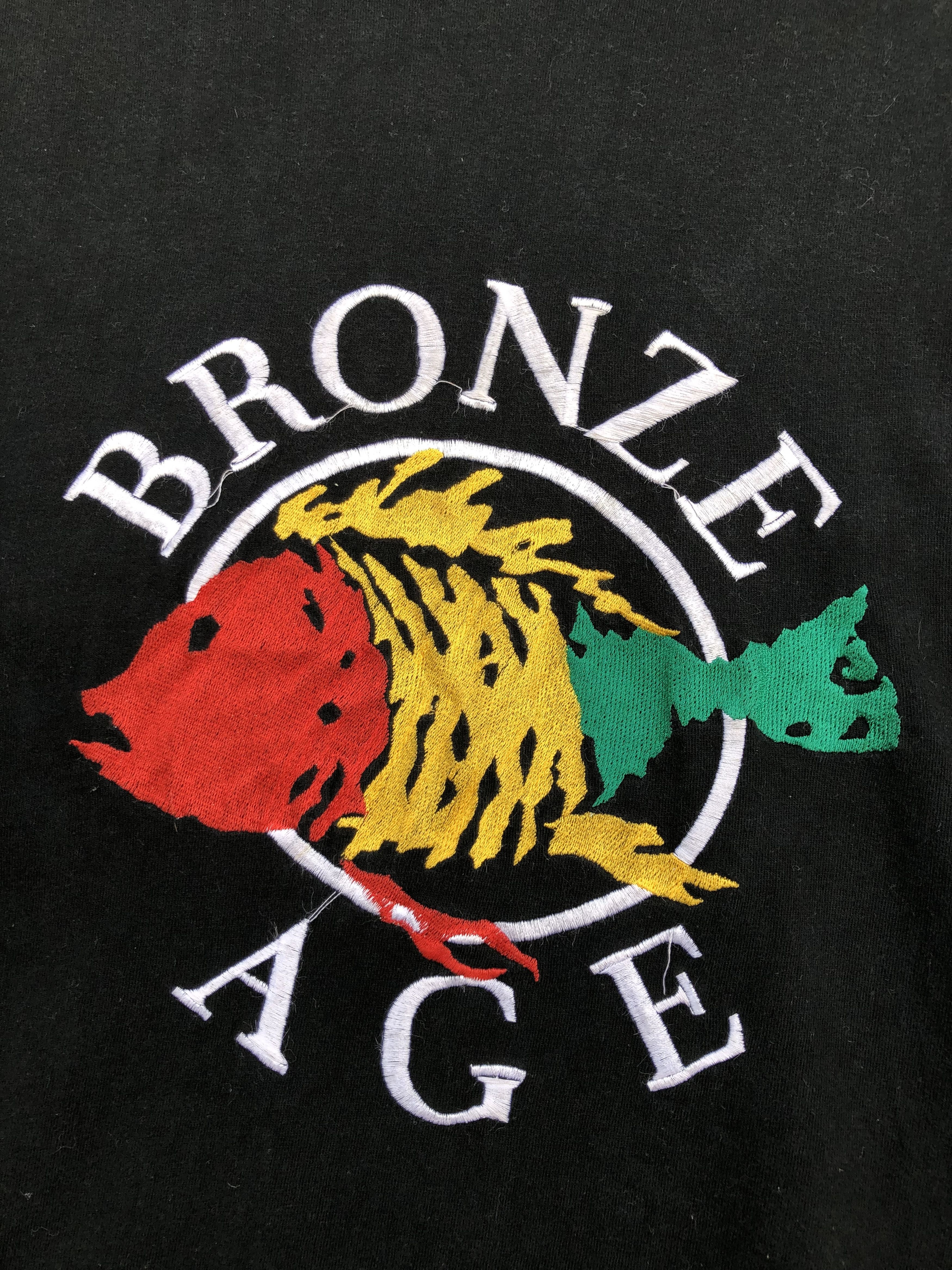 Vintage RARE🔥VINTAGE 90’S BRONZE AGE RASTA EMBROIDERED LIGHT HOODIE Size US L / EU 52-54 / 3 - 8 Thumbnail