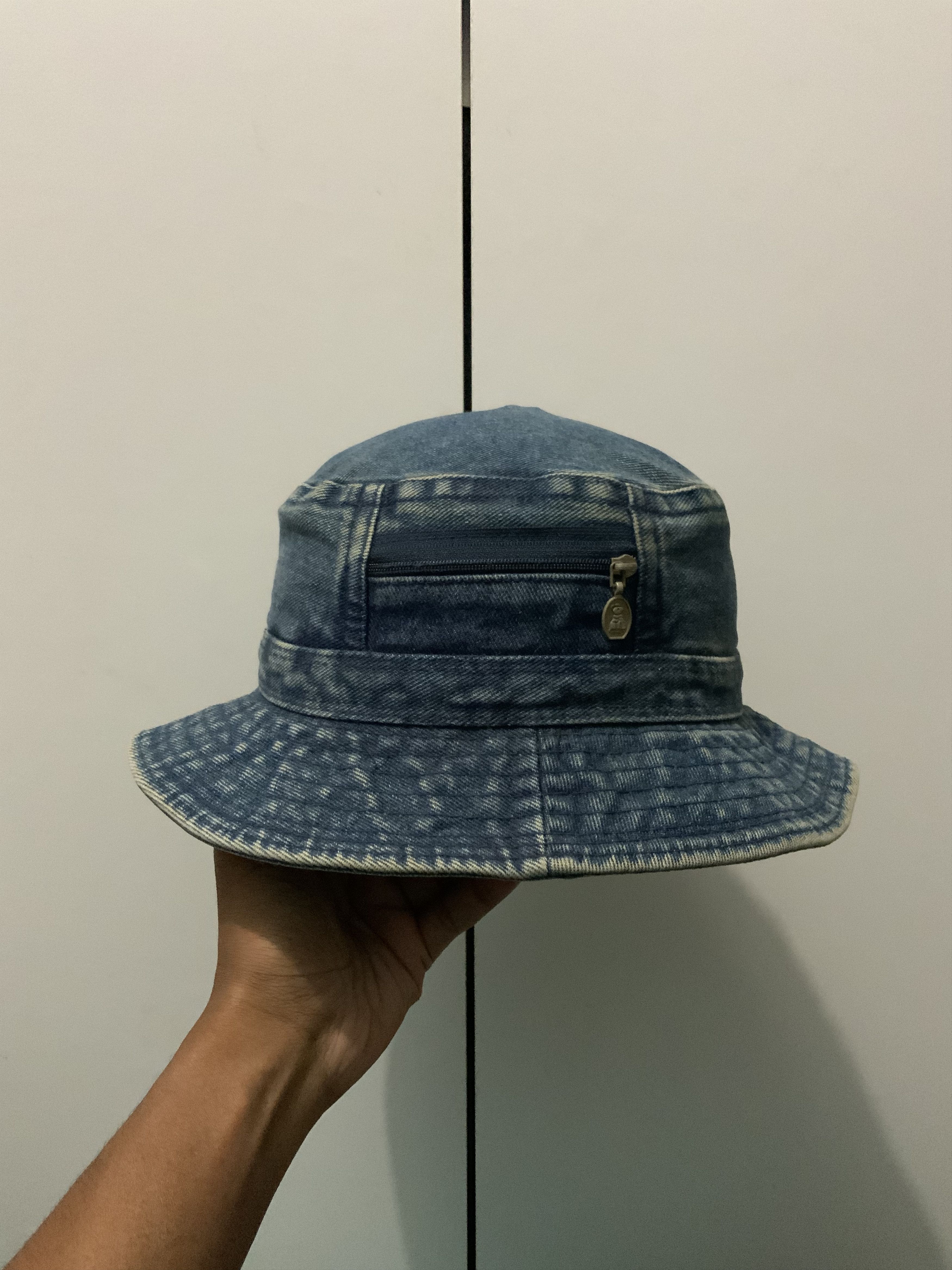 Denime Rusty Faded Single Pocket Denim Bucket Hat Size ONE SIZE - 10 Thumbnail