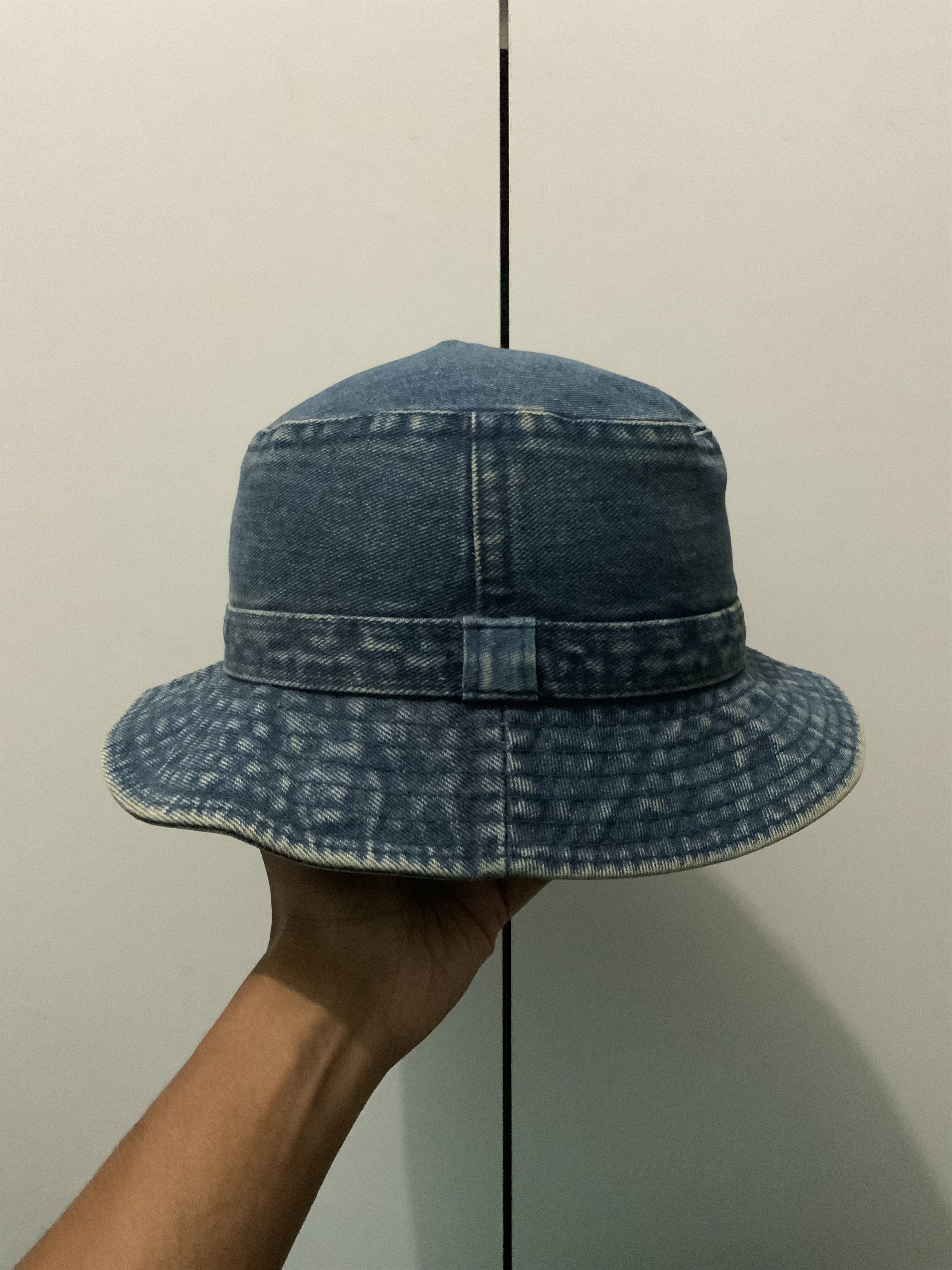 Denime Rusty Faded Single Pocket Denim Bucket Hat Size ONE SIZE - 4 Thumbnail
