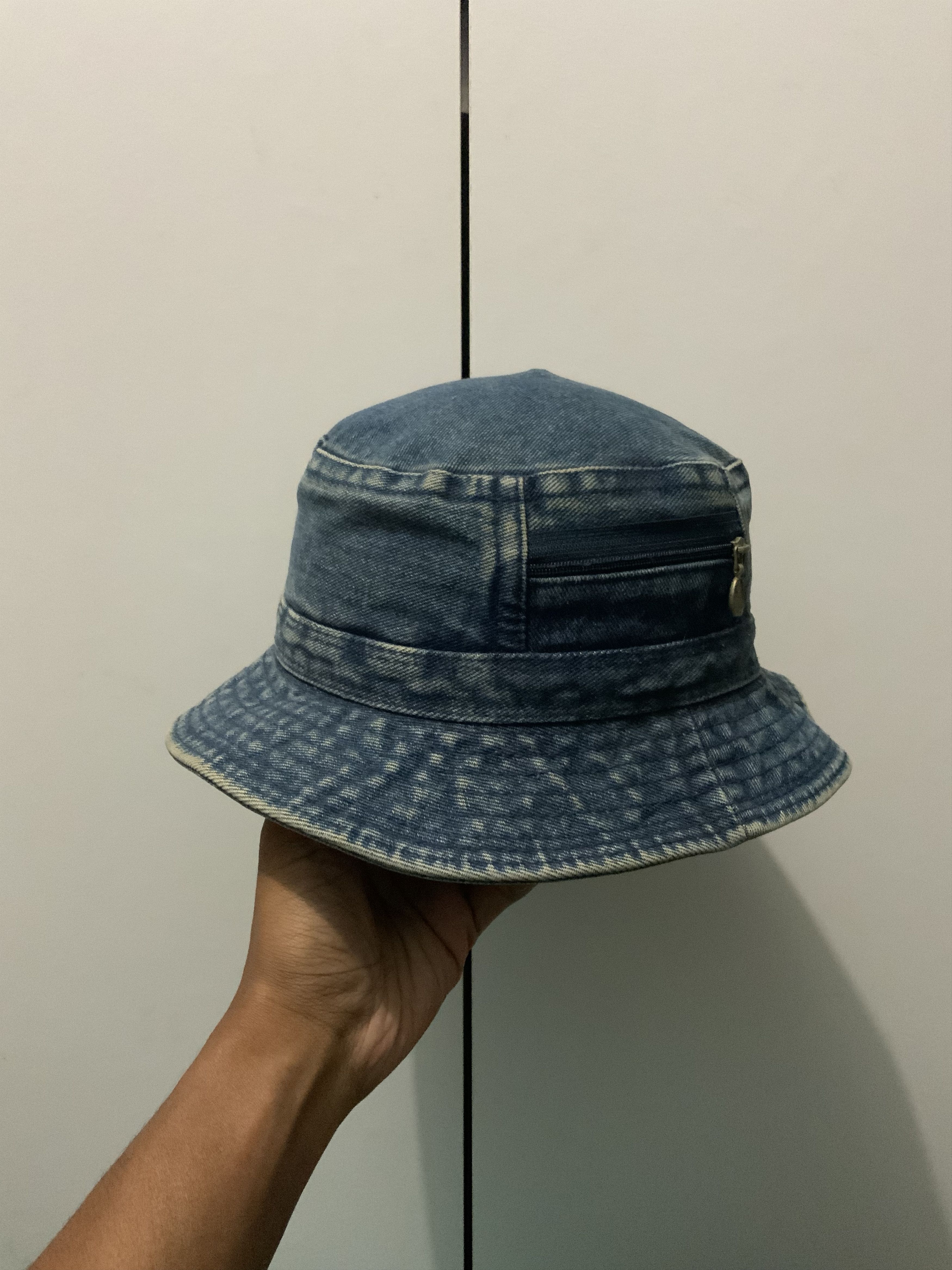 Denime Rusty Faded Single Pocket Denim Bucket Hat Size ONE SIZE - 2 Thumbnail