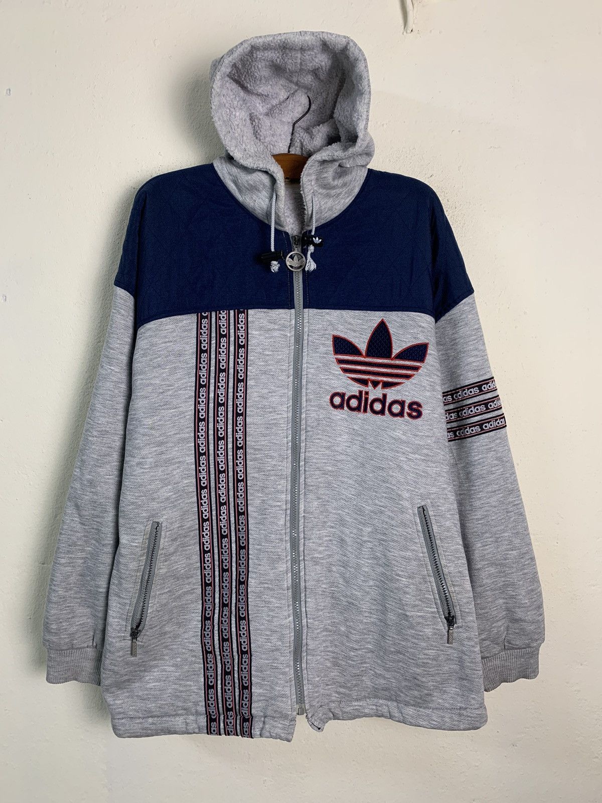 Adidas Vintage Adidas Big Logo Hoodie Jacket Size US XL / EU 56 / 4 - 1 Thumbnail