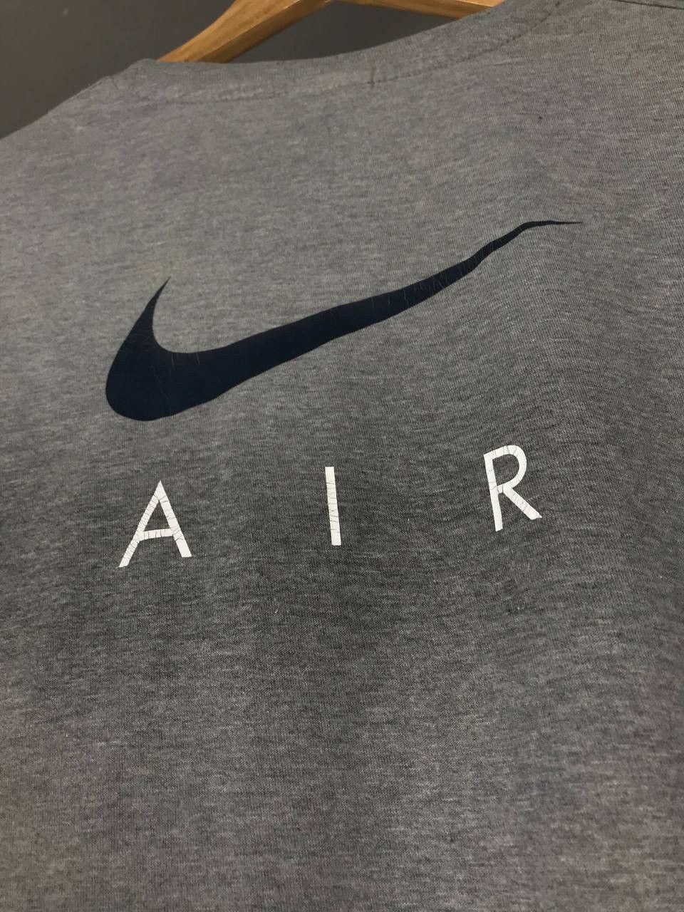 Nike × Vintage Nike Air swoosh streetwear vintage gray tee Size US XL / EU 56 / 4 - 7 Thumbnail