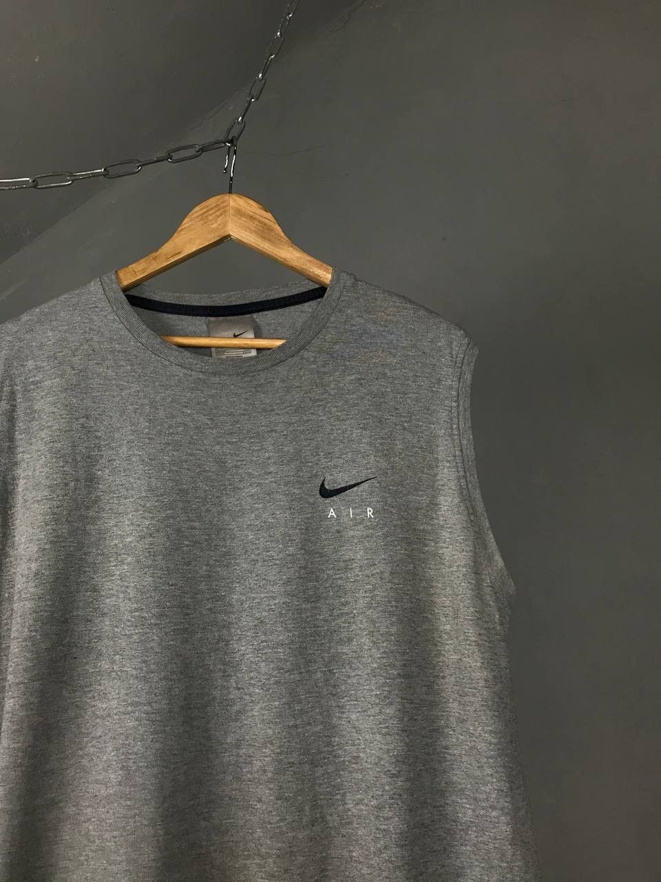 Nike × Vintage Nike Air swoosh streetwear vintage gray tee Size US XL / EU 56 / 4 - 3 Thumbnail