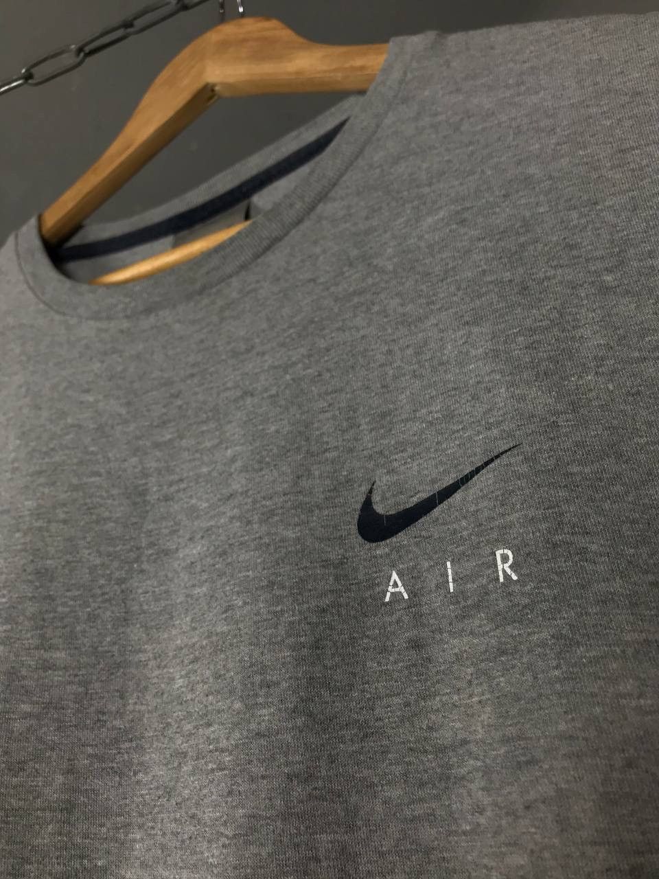 Nike × Vintage Nike Air swoosh streetwear vintage gray tee Size US XL / EU 56 / 4 - 4 Thumbnail