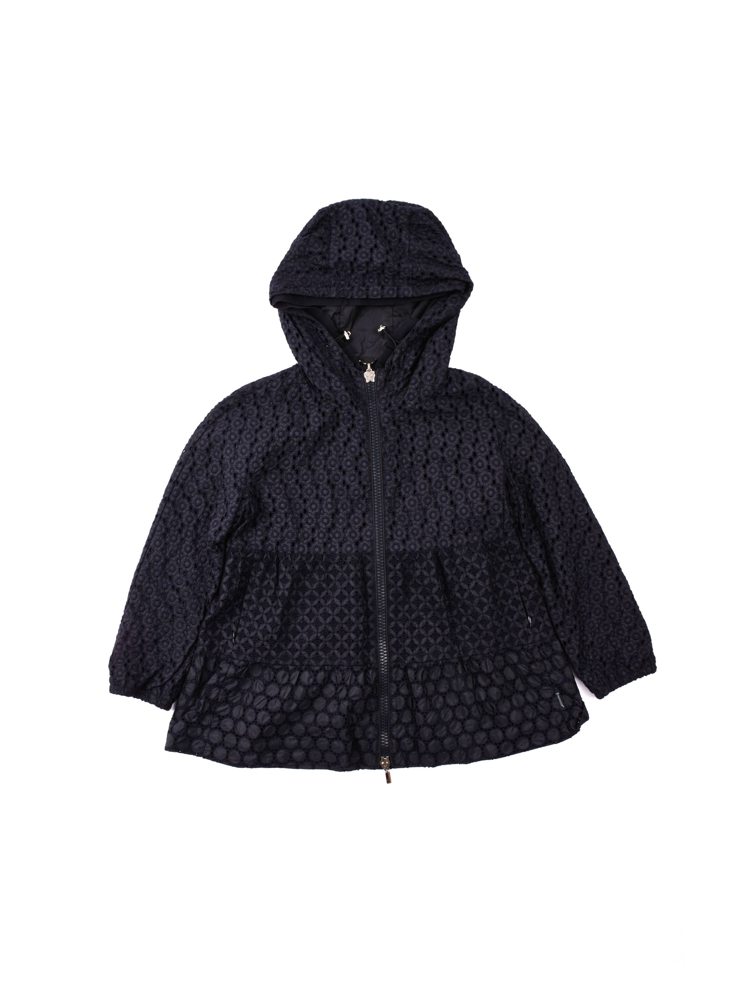 Moncler Etain Knitted Lace Short Hooded Jacket Jackets