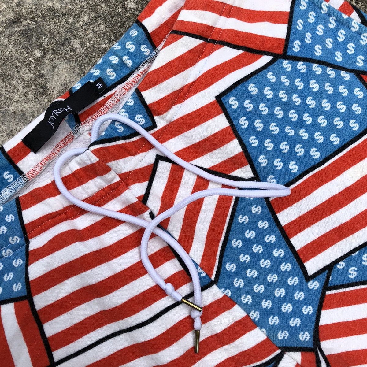 Japanese Brand × Joyrich Rare Vintage Joyrich Art USA Flag Draw String Jogger Pants Size US 34 / EU 50 - 9 Thumbnail