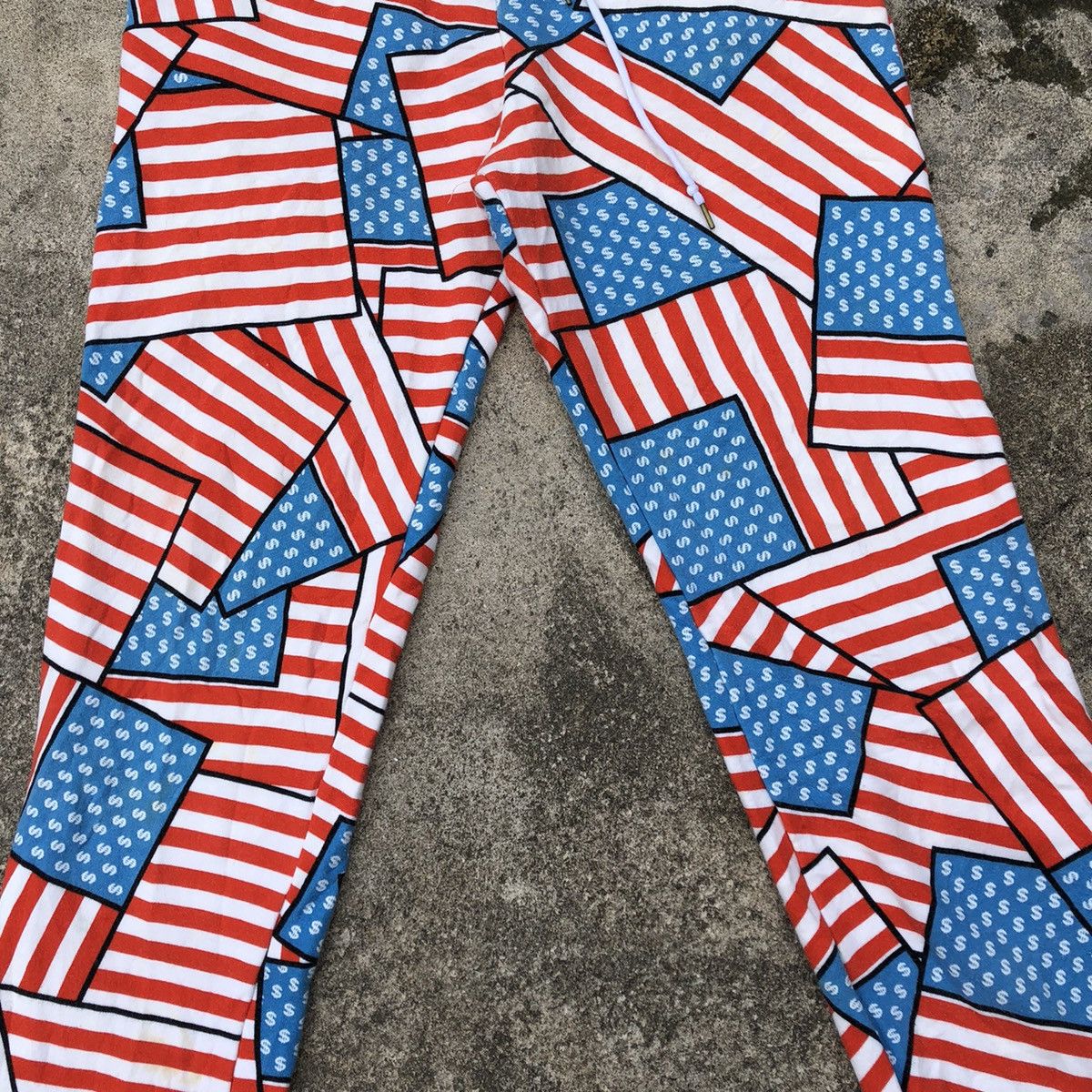 Japanese Brand × Joyrich Rare Vintage Joyrich Art USA Flag Draw String Jogger Pants Size US 34 / EU 50 - 3 Thumbnail