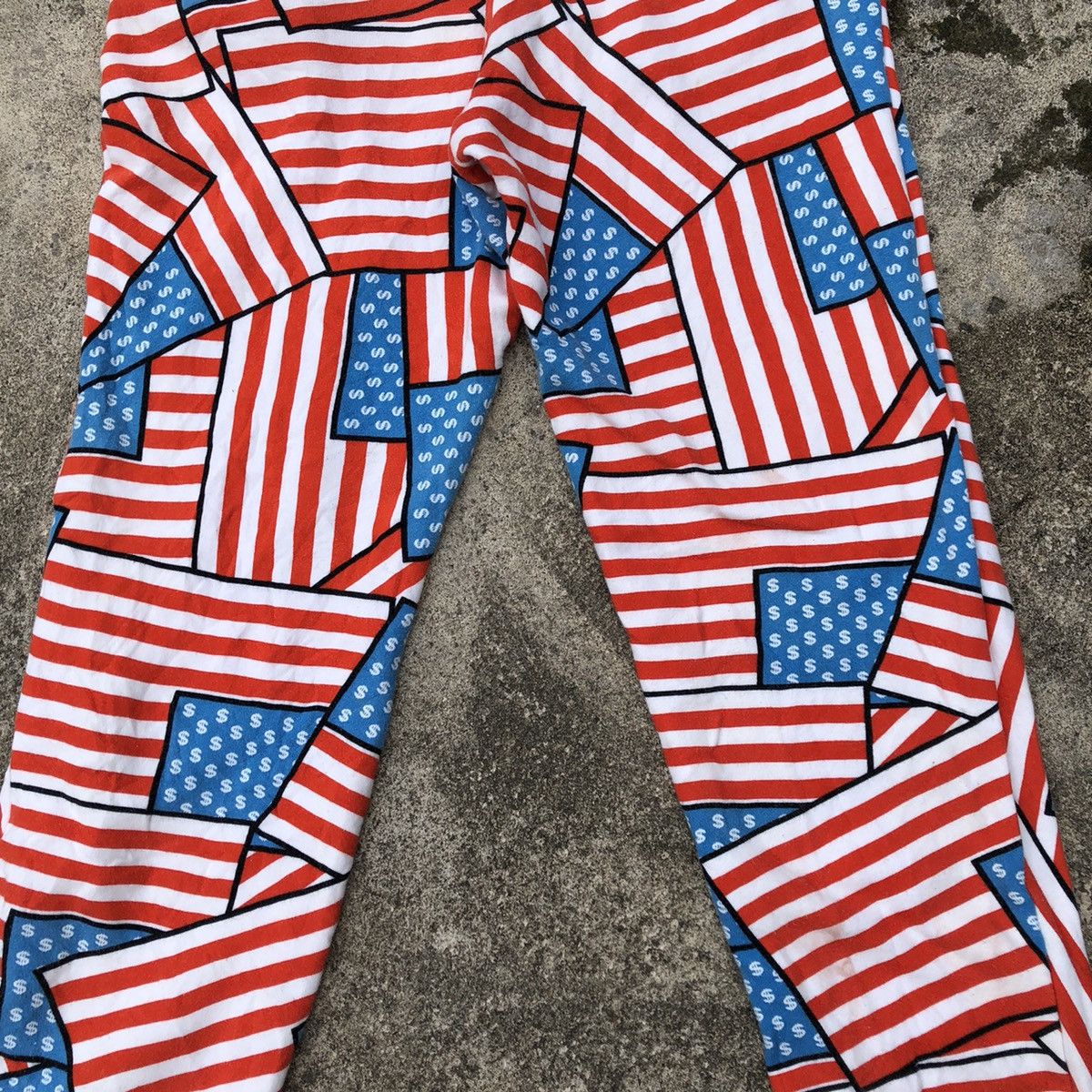 Japanese Brand × Joyrich Rare Vintage Joyrich Art USA Flag Draw String Jogger Pants Size US 34 / EU 50 - 7 Thumbnail