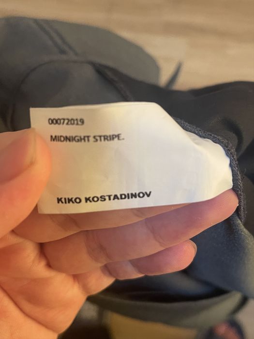 Kiko Kostadinov MIDNIGHT STRIPE GREY BELT DART REX TROUSERS | Grailed