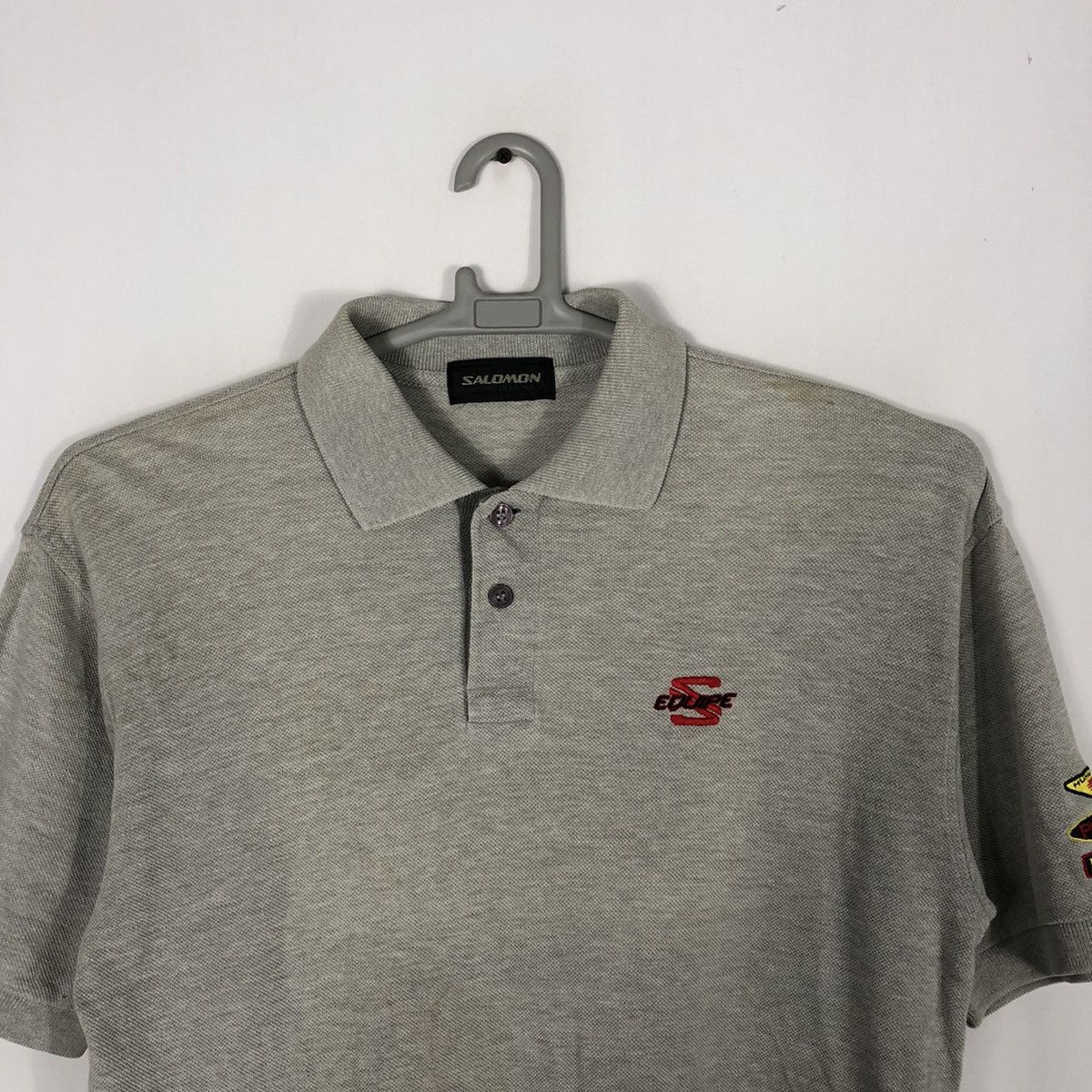 Japanese Brand × Salomon × Vintage Rare Vintage Salomon Multiple Logo Patches Equipe Polo Shirt Size US M / EU 48-50 / 2 - 2 Thumbnail